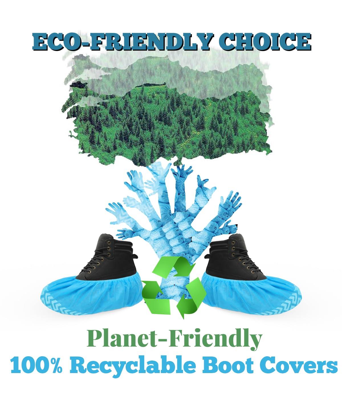 GOTMAR X-Large 200 Pack Breathable Shoe Covers Disposable for Indoors - Reusable Non-Slip Blue Booties, Fits Up to Men’s Size 13, Ideal for Home, Office & Travel, Doubles as Travel Shoe Bags - Image 6