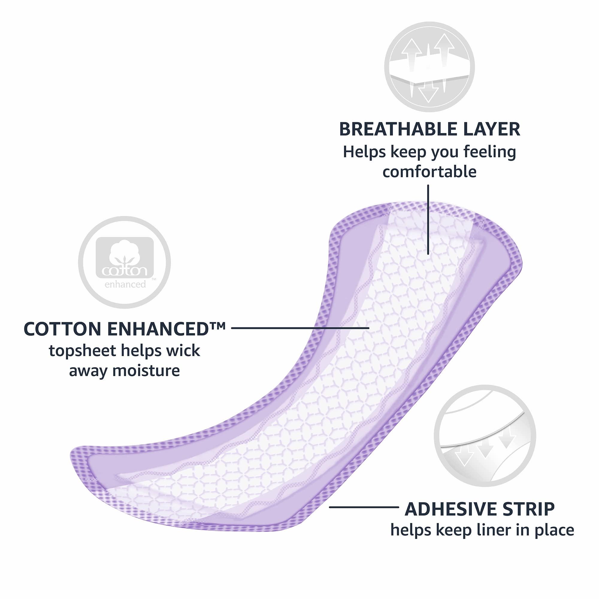 Amazon Basics Daily Pantiliner, Long Length, Pads for Women, Unscented, 40 Count (Previously Solimo) - Image 4