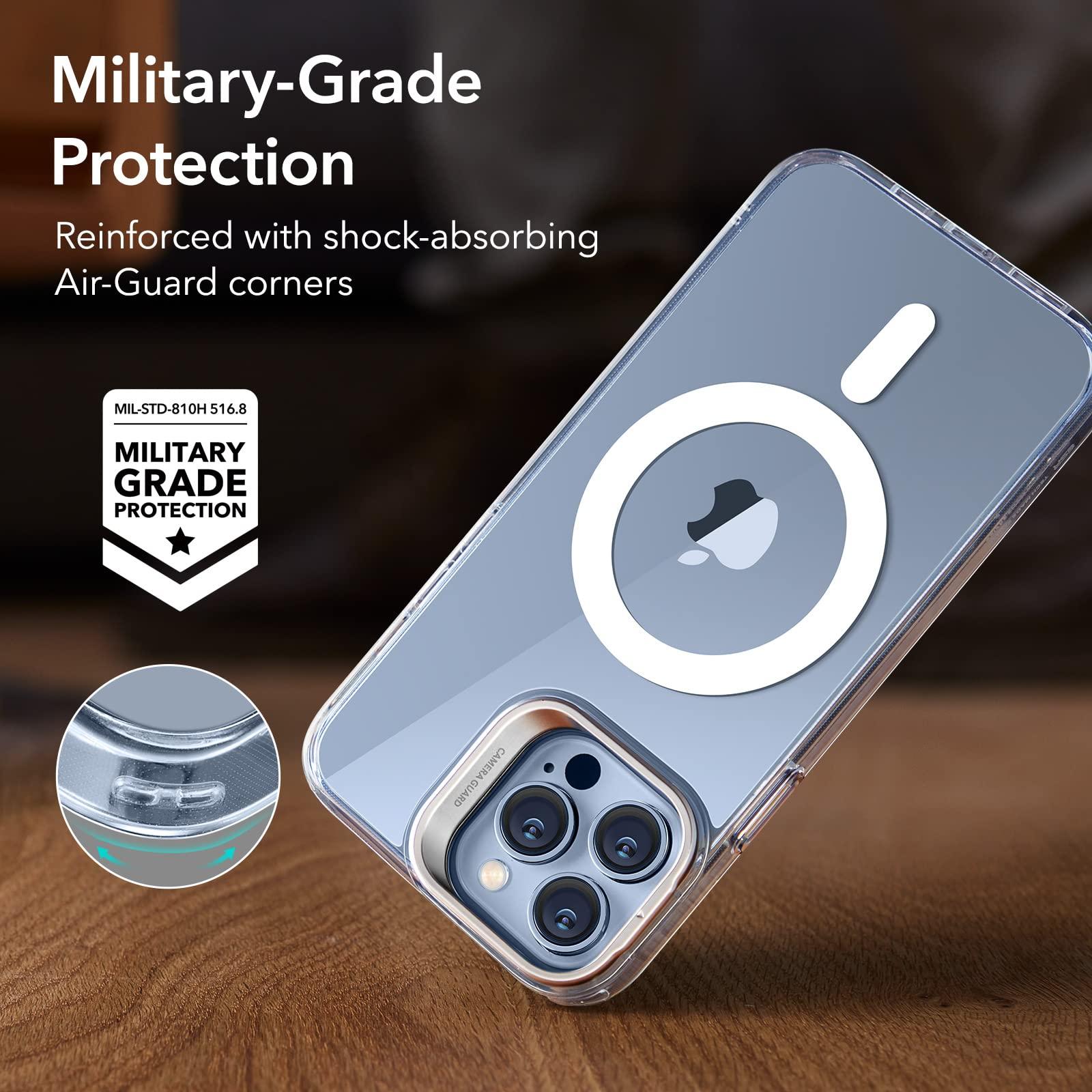 ESR for iPhone 13 Pro Max Case, Compatible with MagSafe, Built-in Camera Ring Stand, Military-Grade Protection, Magnetic Phone Case for iPhone 13 Pro Max, Classic Kickstand Case (HaloLock), Clear - Image 6