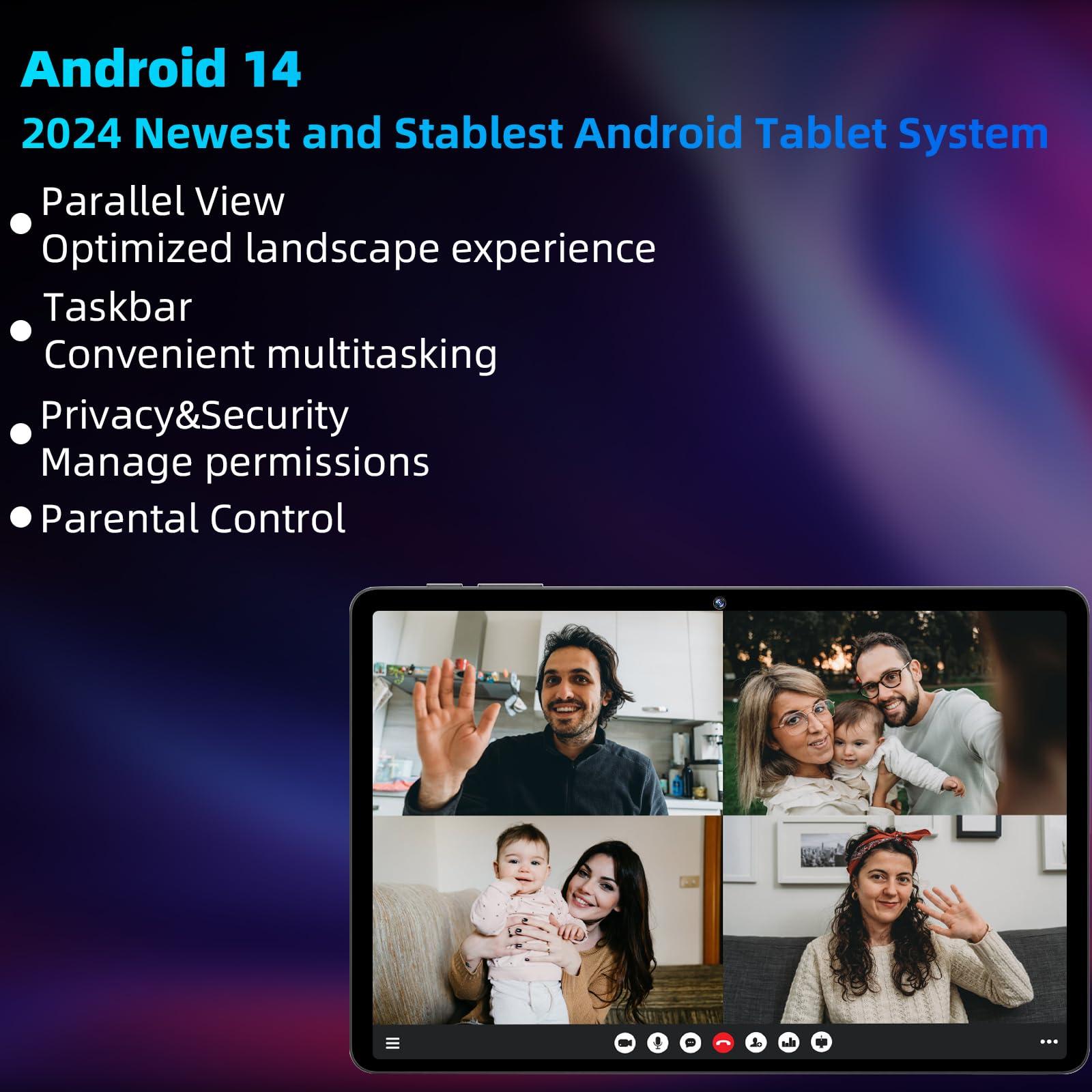 Android 14 Tablet,10 inch Tablets, Octa Core Processor, 10GB+64GB+512GB Expansion, 1280x800 HD IPS Display Screen, Wi-Fi6, Dual Camera, 6000mAh Battery Tablet PC,Support Widevine L1 Google Kids Space - Image 5