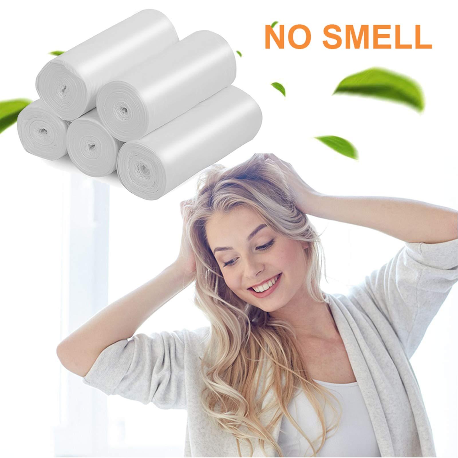 8 Gallon Compostable Trash Bags Inwaysin Tall Kitchen Garbage Bags Recycling Unscented Strong Wastebasket Bin Liners Medium Trash Can Liners for Bathroom,Bedroom,Office,Car (White) - Image 5