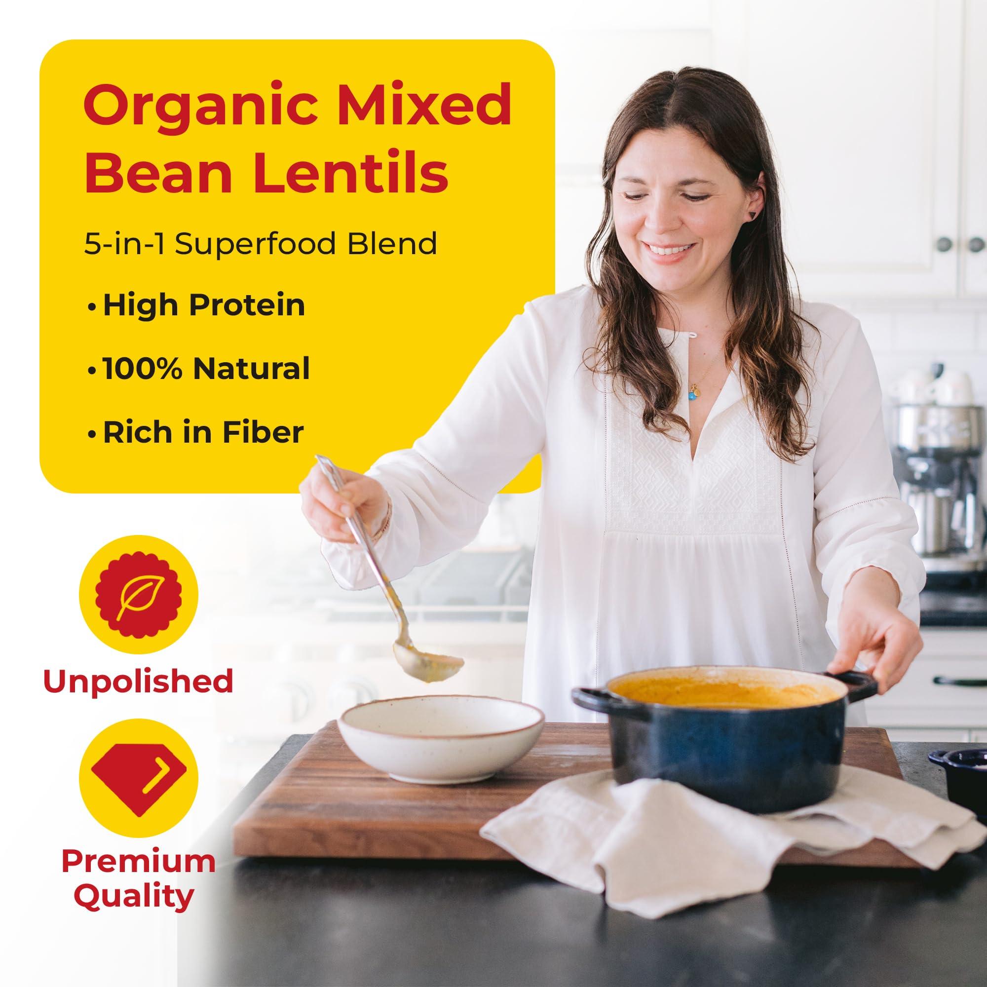Darsa Organics Mix Lentils 2 lb – USDA Organic, Non-GMO, Kosher Mixed Dal – High Protein Indian Red Lentil Blend for Soup, Stews, Curry & Snacks – Chemical-Free, Premium Quality, Food-Grade Packaging - Image 4