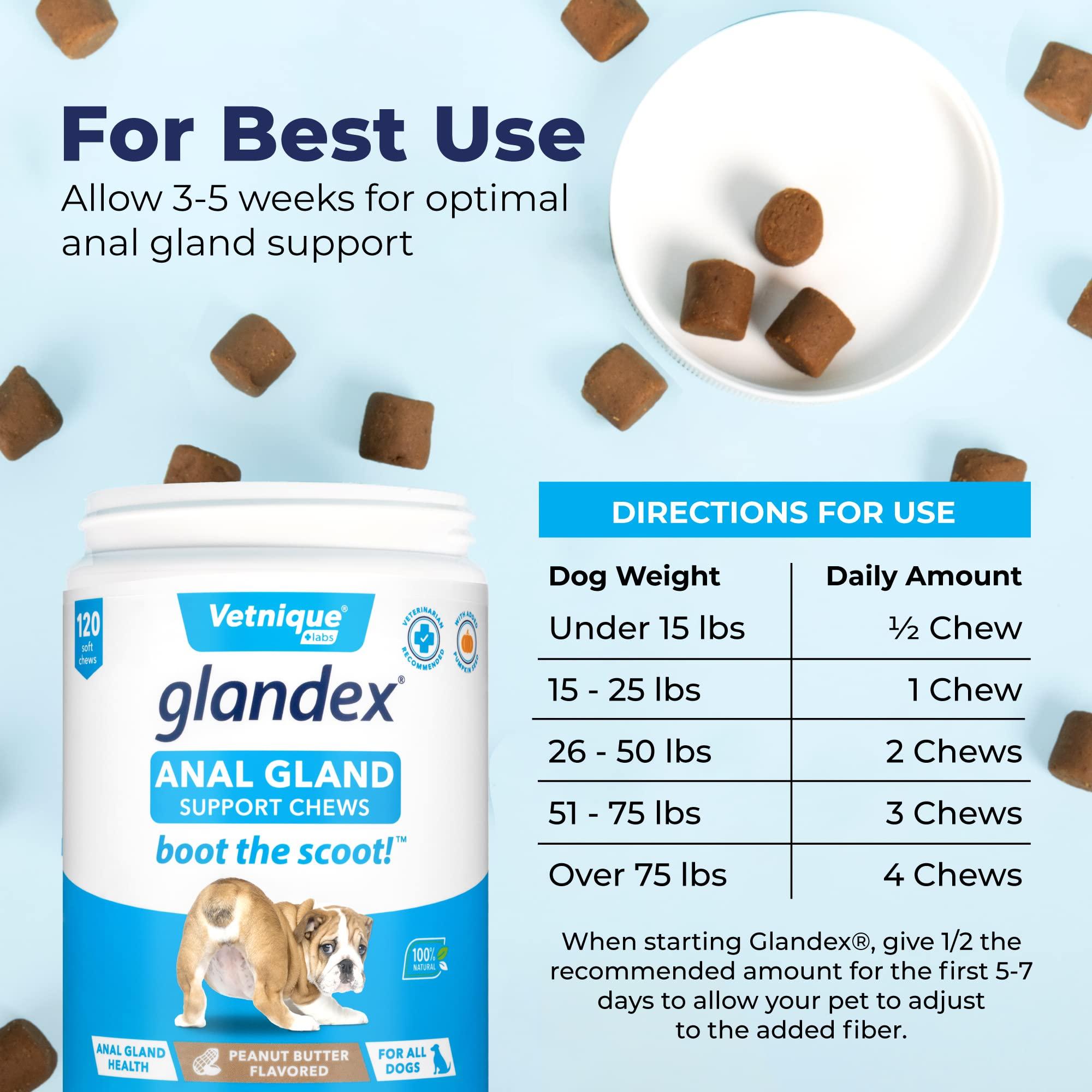 Vetnique Glandex Anal Gland Soft Chew Treats with Pumpkin for Dogs Digestive Enzymes, Probiotics Fiber Supplement for Dogs Boot The Scoot (Peanut Butter Chews, 120 Count) - Image 7