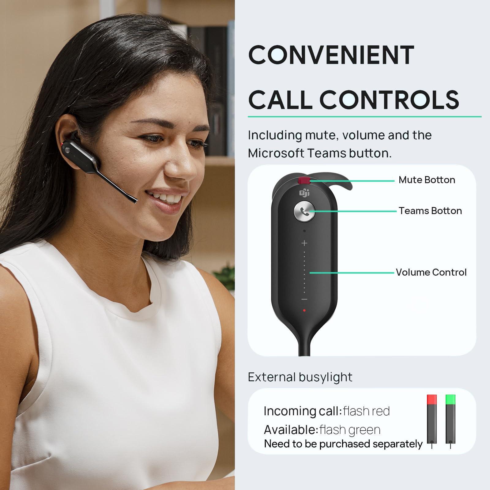 Yealink Wireless DECT Headset WH63,Teams Certified,Single Ear Office Headset for Desk Phone and Computer Softphone,Noise Cancelling Mic,Compatible Polycom Grandstream IP Phone - Image 7