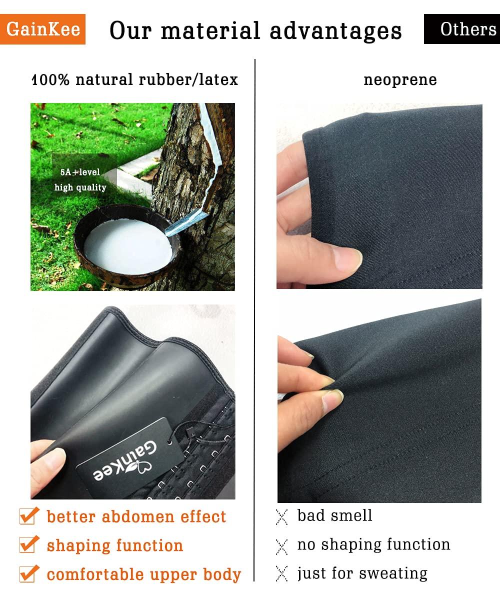 GainKee 100% Latex Men Waist Trainer Corsets With Steel Bone Sweat Belt Sauna Suit For Fitness Body Shaper - Image 4