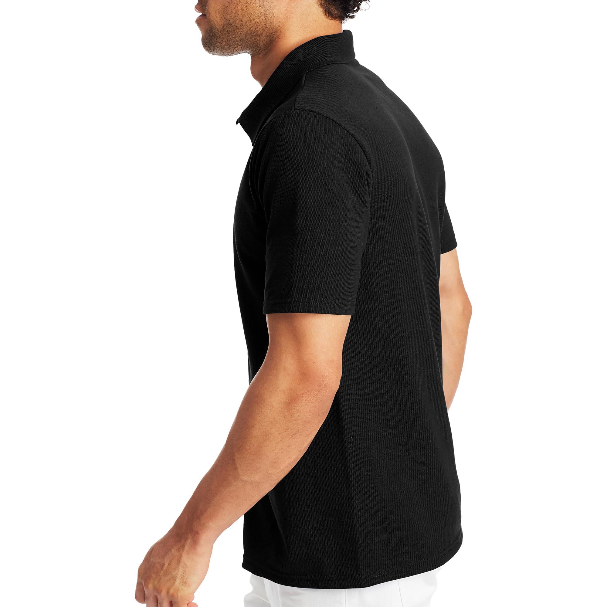 Hanes Men’s X-Temp Short Sleeve Polo Shirt, Midweight Men's Shirt - Image 3
