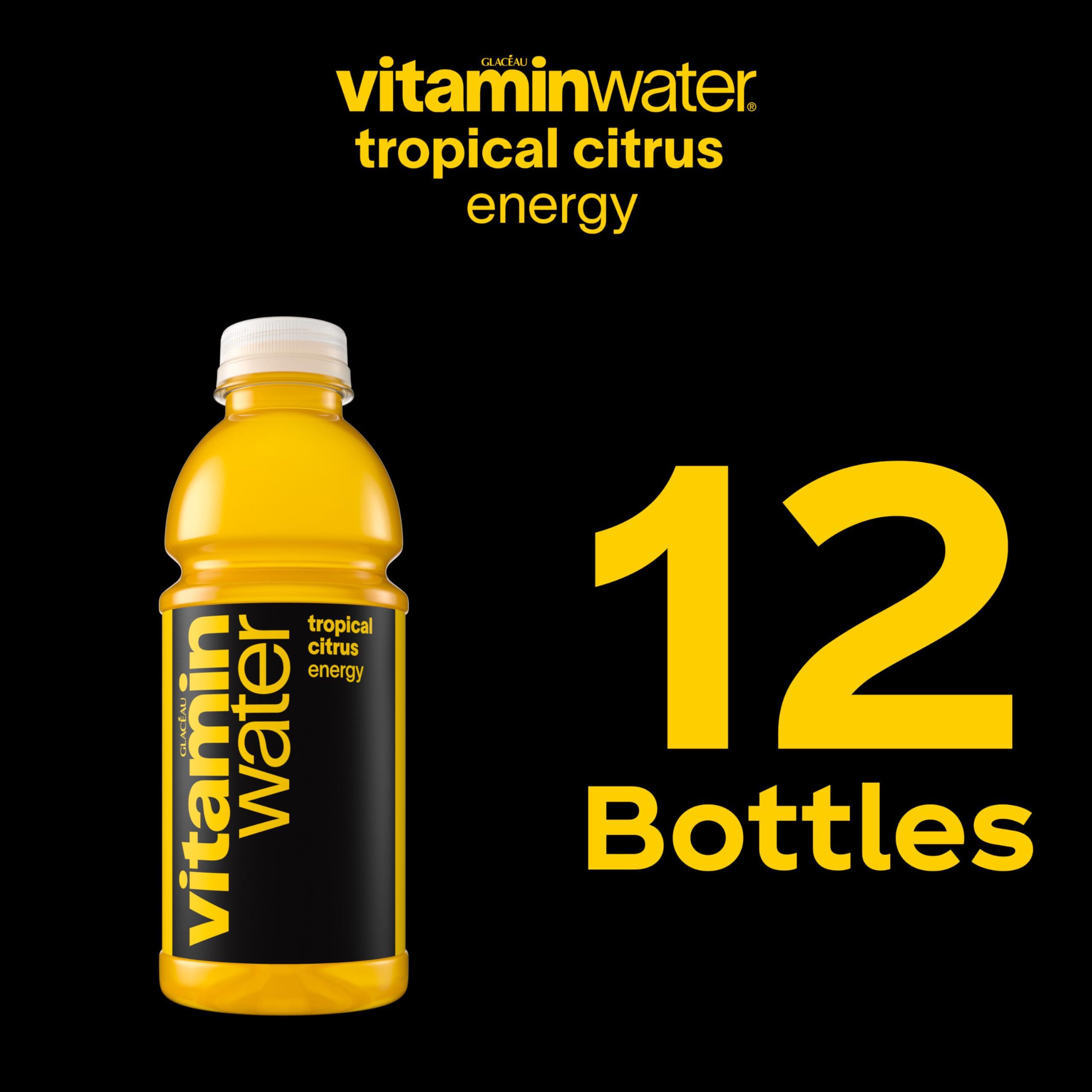 vitaminwater Energy Tropical Citrus Nutrient Enhanced Flavored Water Beverage, 20 fl oz Bottles, 12 Pack - Image 6