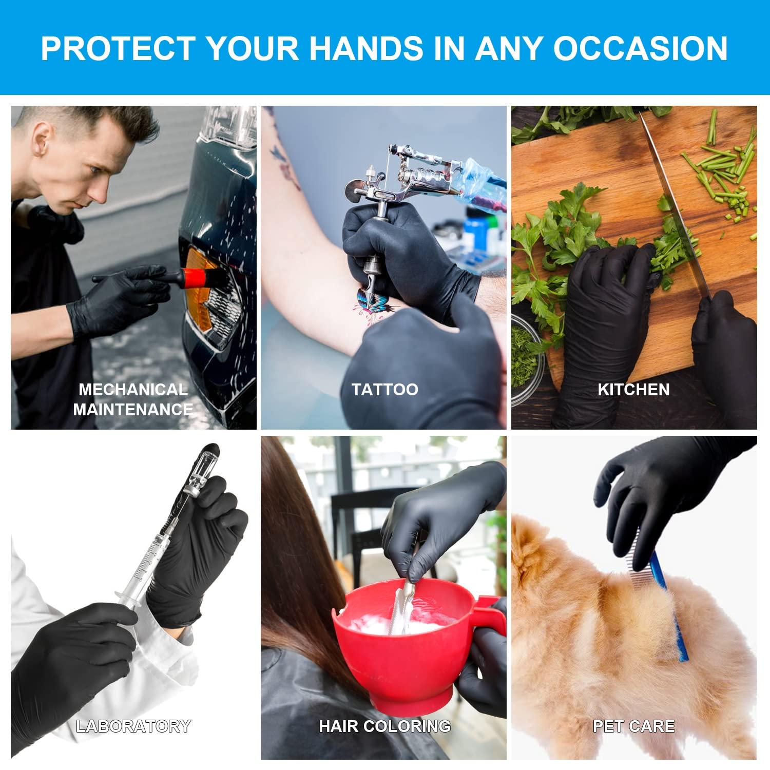 FINITEX - Black Nitrile Disposable Gloves, Exam Gloves, Powder-free, Latex-free, 3mil, Case of 10 Boxes - Image 5