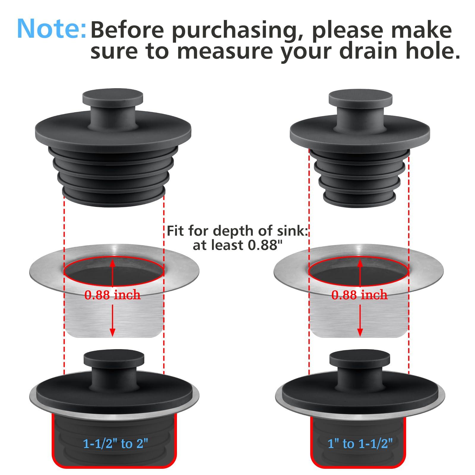 Aluvor Bathtub Stopper 2pcs Sink Stopper Tub Plug Bathroom Shower Drain Plug Silicone Bathtub Drain Plug Tub Drain Stopper Washbasin Stopper - Image 5