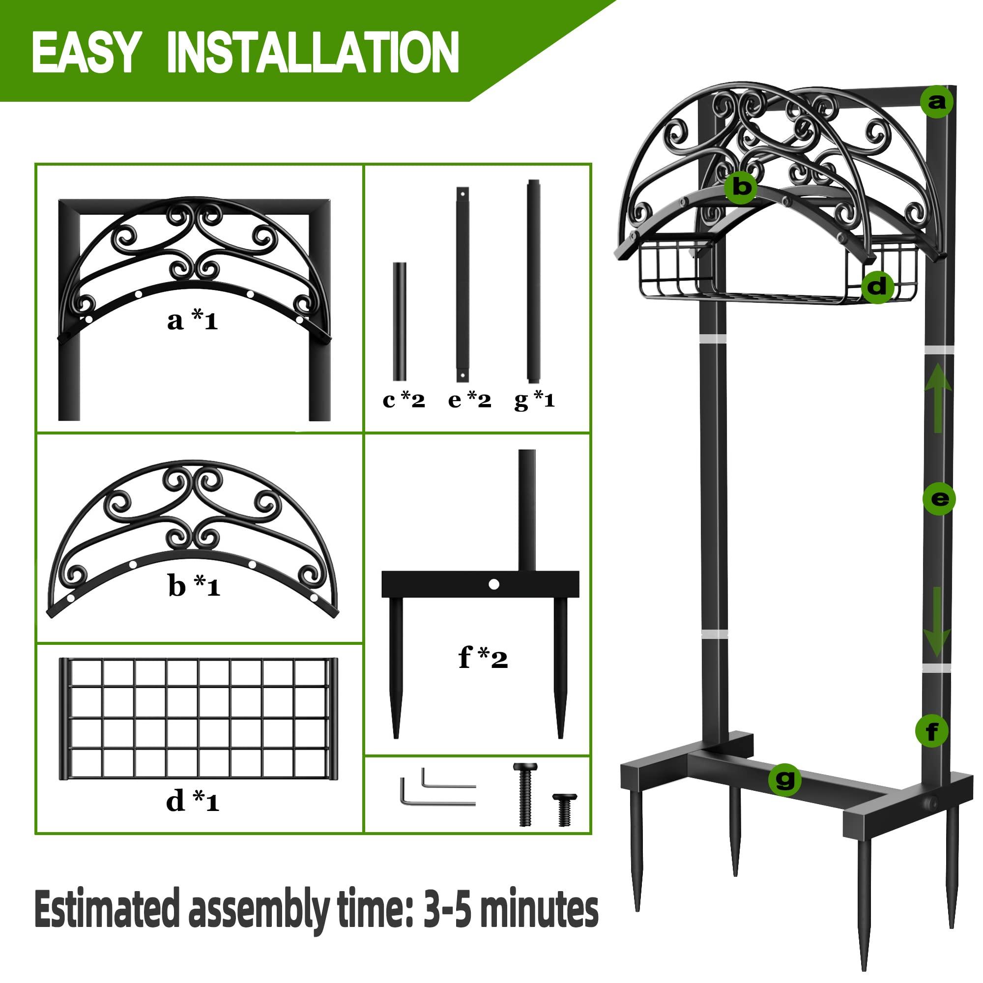 Gayuteay Garden Hose Holder - Upgraded Water Hose Holder Holds 151-feet Hose, Heavy Duty Metal Hose Stand Sturdy Freestanding Hose Hanger, Detachable Garden Hose Storage Rack for Outside Yard Lawn - Image 4
