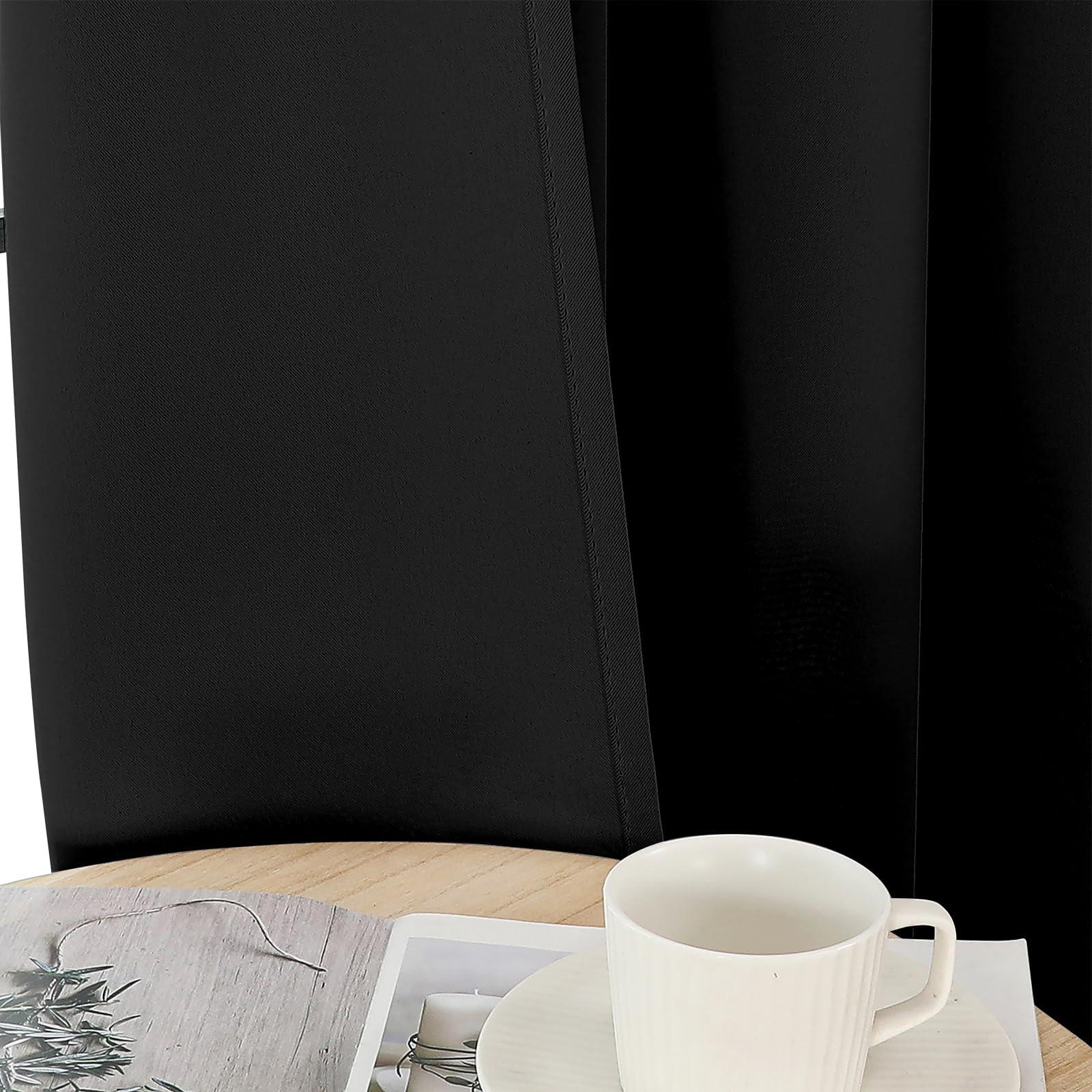 Joydeco Blackout Curtains 84 Inch Length 2 Panels Set, Thermal Insulated Long Curtains& Drapes 2 Burg, Room Darkening Grommet Drapes for Bedroom Living Room Window (Black, W52 x L84 Inch) - Image 6