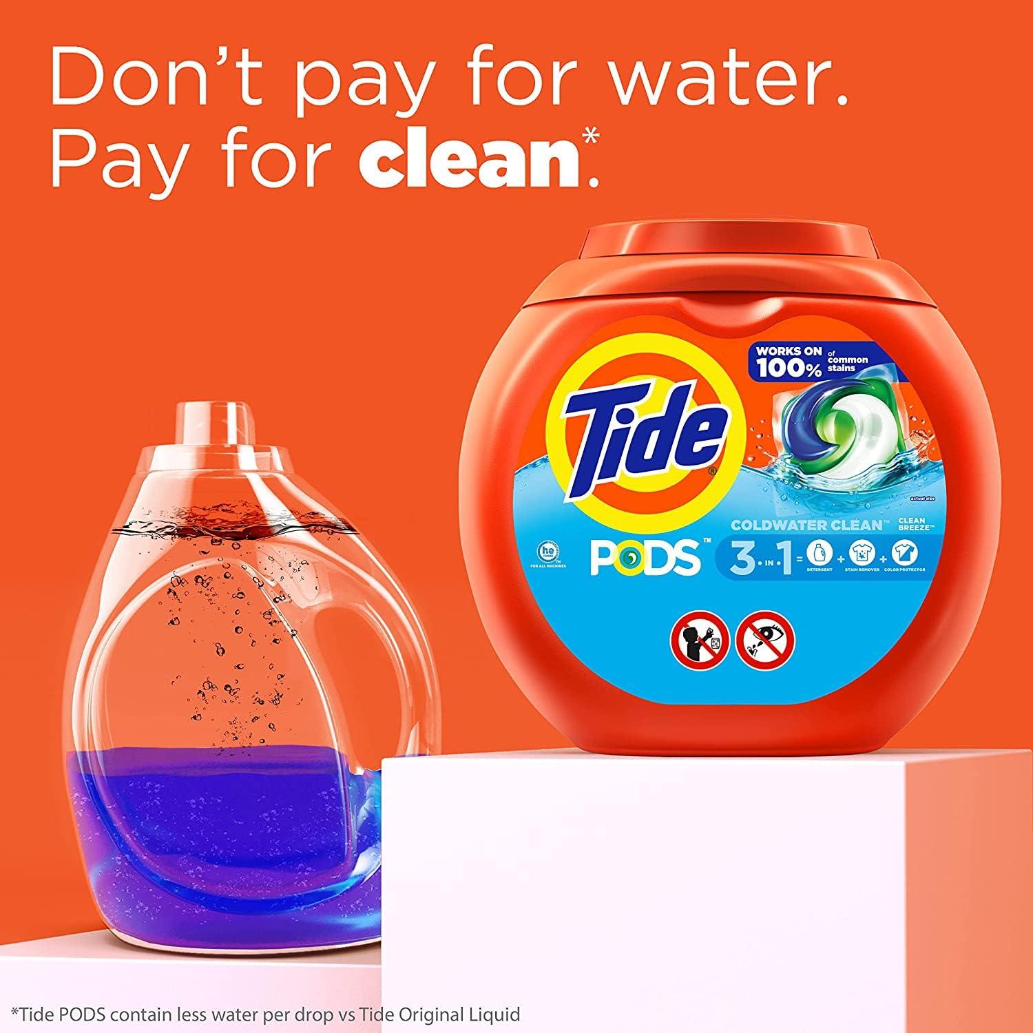 Tide Pods Laundry Detergent, Clean Breeze, 57 Pacs Capsules, 46 Ounce - Image 4