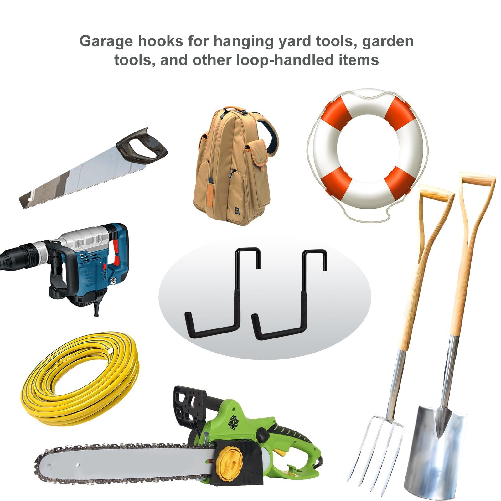 Gueryee Rafter Hanger Hook 2 Pcs, Large S Hooks, Upgraded Fence Hangers, Ladder and Bike Hanging Hooks for Storage, Heavy Duty Garage Utility Rafter Hook for Hanging Hose, Plants, Chairs and More - Image 6