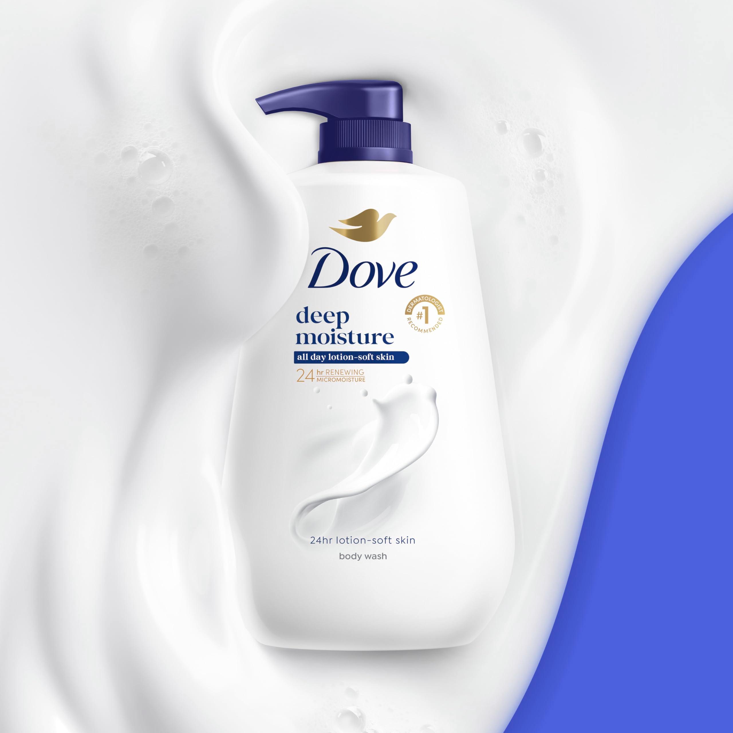 Dove Body Wash Deep Moisture for 24hr Lotion-Soft Skin Moisture Moisturizing Skin Cleanser with No Sulfates No Parabens 30.6 oz - Image 4