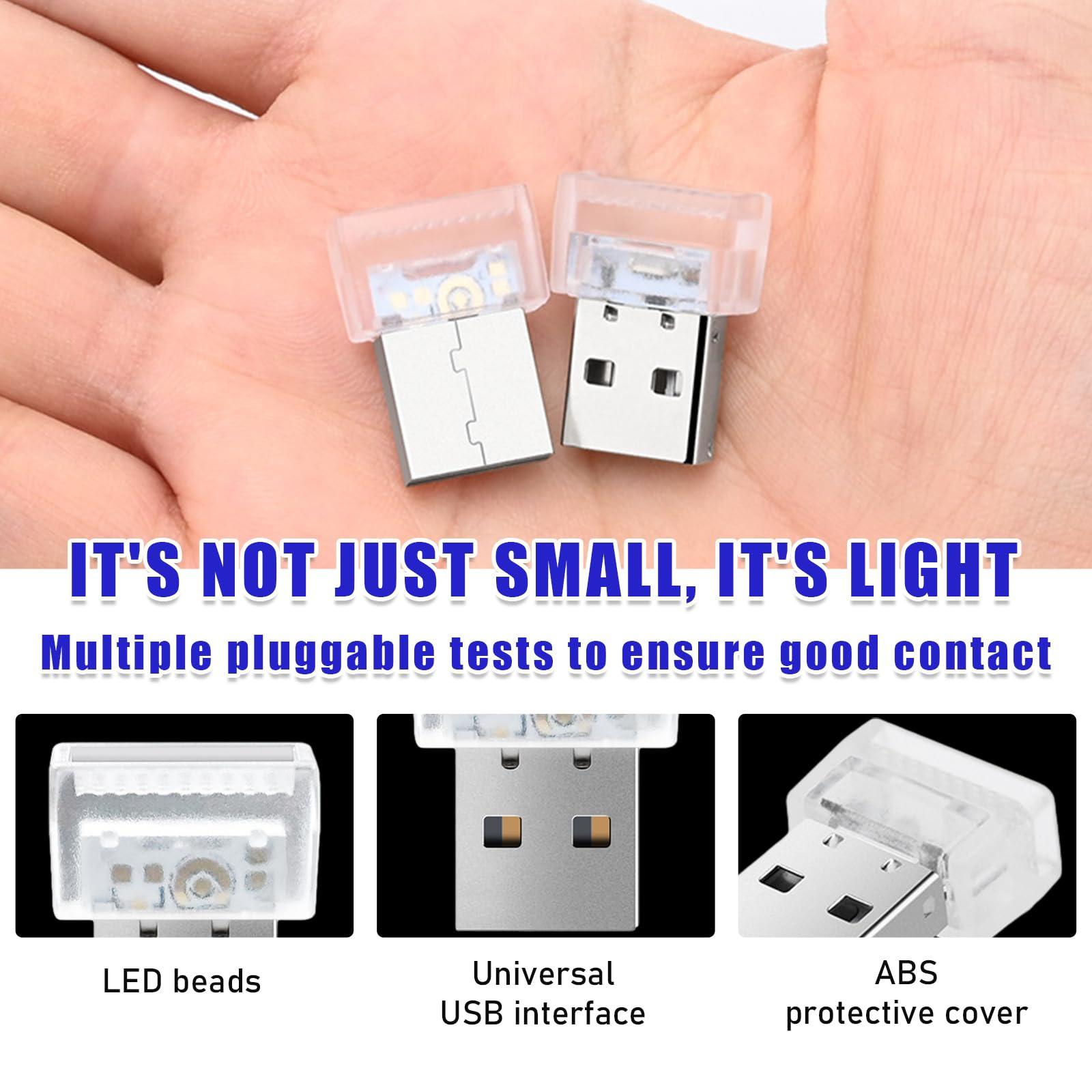 Suvnie 2PCS USB LED Car Interior Atmosphere Lamp, Mini Portable Night Ambient Lighting Kit, Plug in Automotive Interface Decor Light, Universal Vehicle Interior Lamp Accessories - Image 4