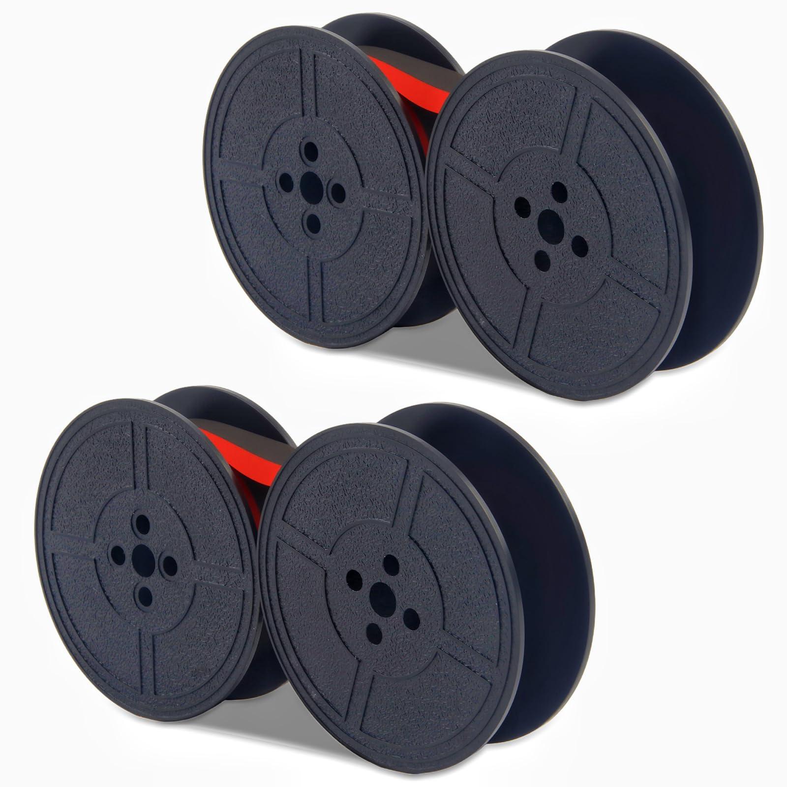 2 Pack Universal Typewriter Ribbon Twin Spools - Red & Black Ink Ribbon Replacement for Vintage Manual Typewriters