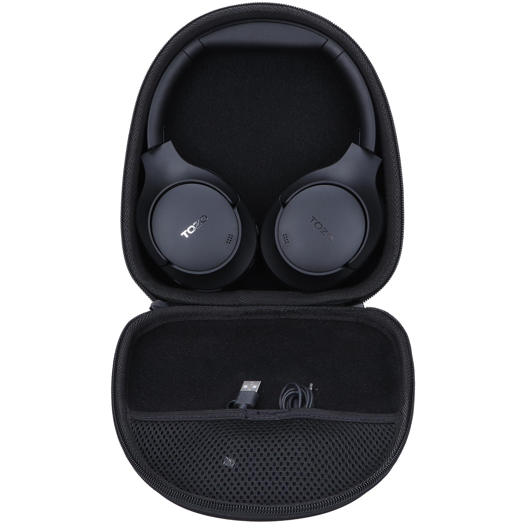 Lebakort Hard Case Compatible with TOZO HT2 / BERIBES WH202A / Uliptz WH203A / KVIDIO WH201A / Picun B8 / RUNOLIM RUWH301AB-US3 Hybrid Active Noise Cancelling Headphones (Black Case) - Image 2