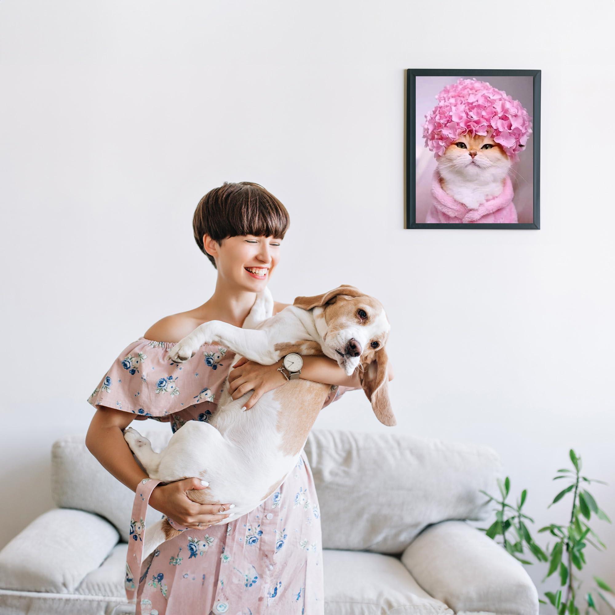 "Flower Hat Kitty" Animal Wall Art Print - 8x10" Cute Cat Photo Print Ideal for Home, Bedroom, Office, Nursery & Kids Room Decor, Great Gift for Cat Lovers! Unframed - Image 3