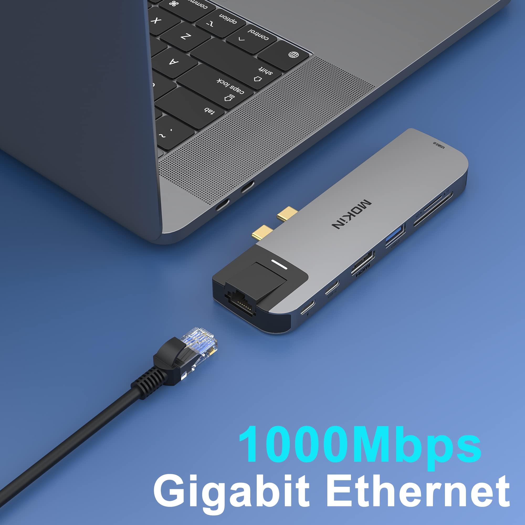 MOKiN USB C Multiport Adapter Hub Mac Dongle for MacBook Pro/Air with 4K HDMI Port, Gigabit ethernet, 2 USB, TF/SD Card Reader, USB-C 100W PD and Thunderbolt 3 - Image 7