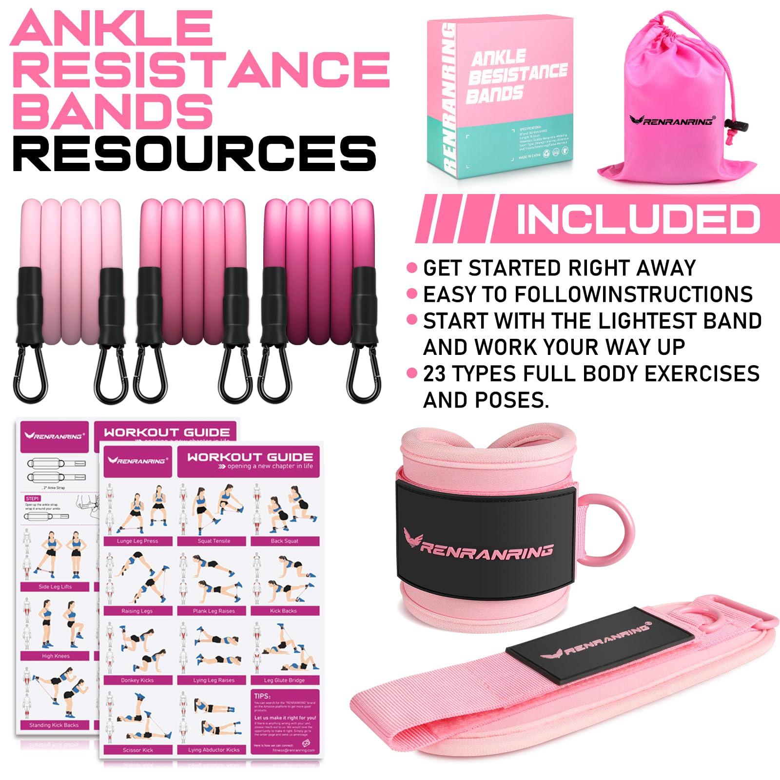 Ankle Resistance Bands, Ankle Bands for Working Out with Cuffs, Ankle Resistance Band, Glutes Workout Equipment, Butt Exercise Equipment for Women Legs and Glutes - Image 8