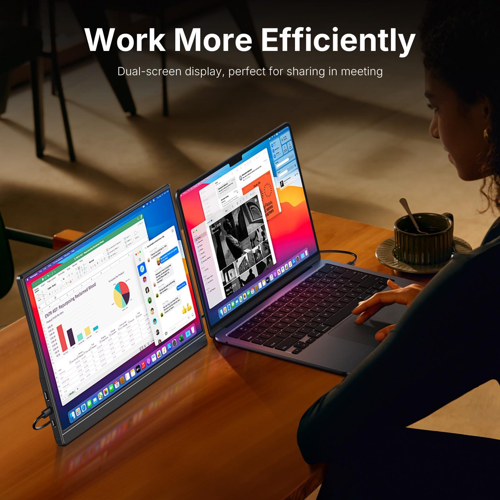 WGK Portable Monitor 15.6-inch 1080P USB-C HDMI Ultra Slim Travel Monitor with Kickstand for Laptop, PC, Mac Phone, PS, Xbox, Swich Gaming Monitor IPS Slim Zero Bezel - Image 8