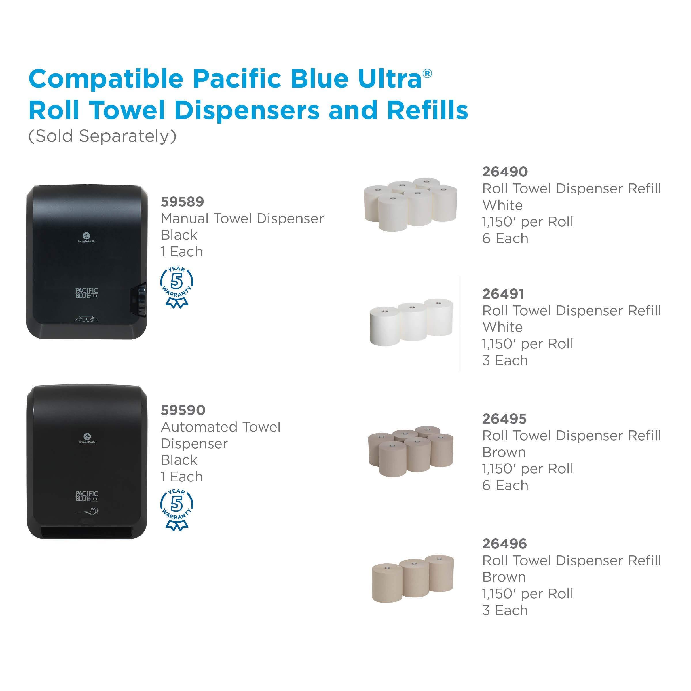 Pacific Blue Ultra 8" High-Capacity Automated Touchless Paper Towel Dispenser by GP PRO (Georgia-Pacific); Black; 59590; 12.9" W x 9" D x 16" H; 1 Dispenser - Image 6