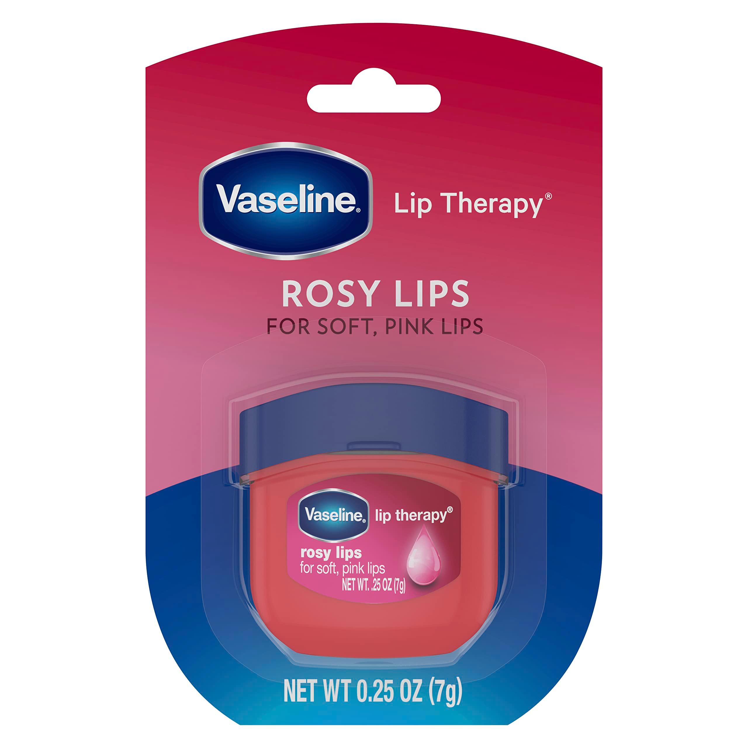 Vaseline Lip Therapy Rosy Lips 6-Pack – Moisturizing Lip Balm for Very Dry Lips in Mini Jars, 0.25 Oz Ea - Image 2