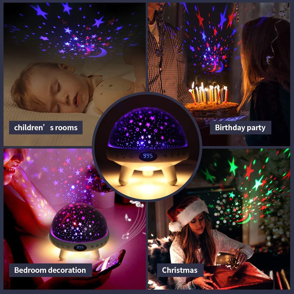 YACHANCE Night Light for Kids Room with Sound Machine Baby Night Light Star Projector White Noise Machine for Sleeping Soother Nursery Lamp 9 Natural Sounds 20 Lullabies with Remote Timer - Image 3