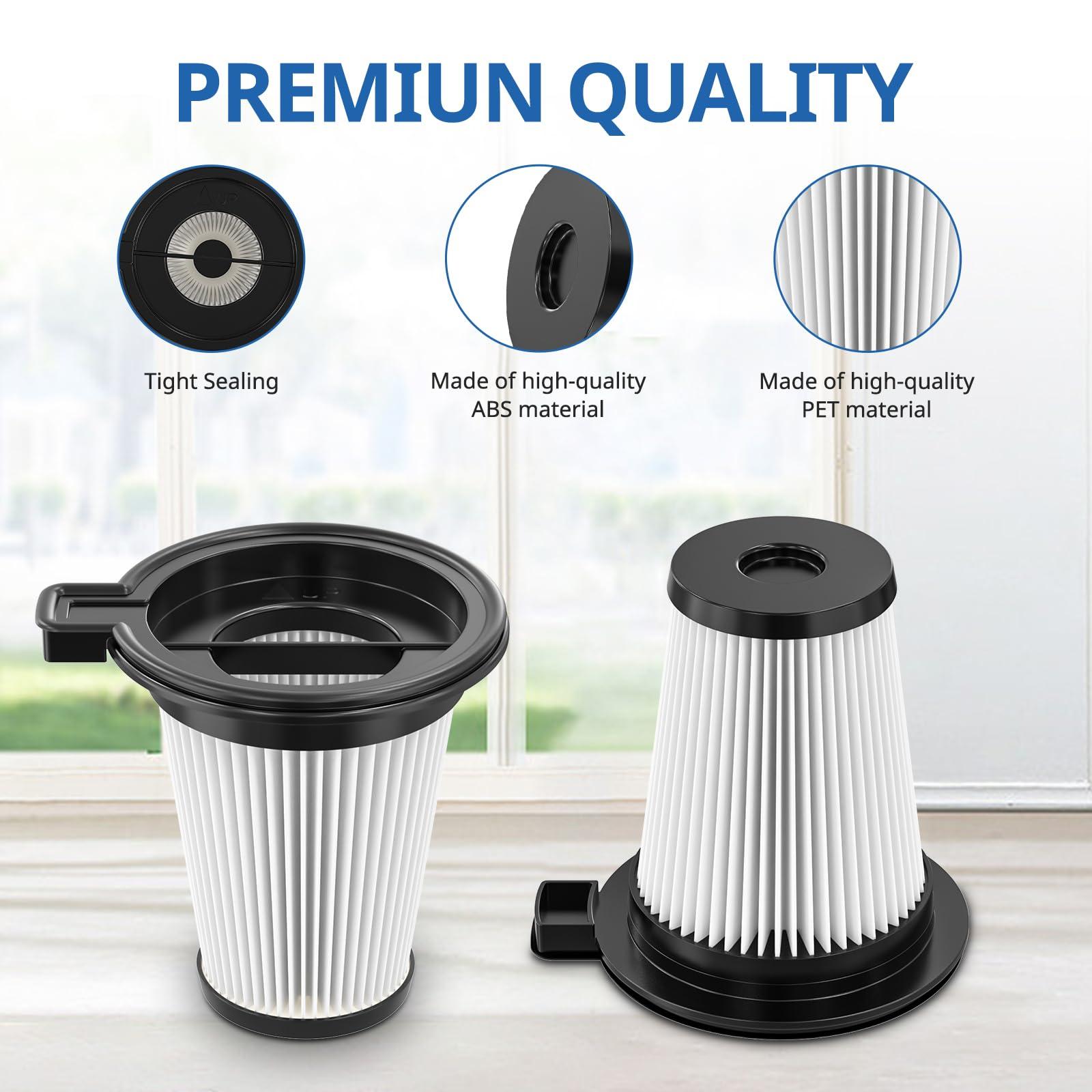 4 Pack Replacement Filters Compatiable with Wyze Cordless Vacuum Cleaner, Removable and Washable HEPA Filter Accessories Part Set with 1 Cleaning Brush for Wyze Handheld Cordless Vacuum Cleaner - Image 4