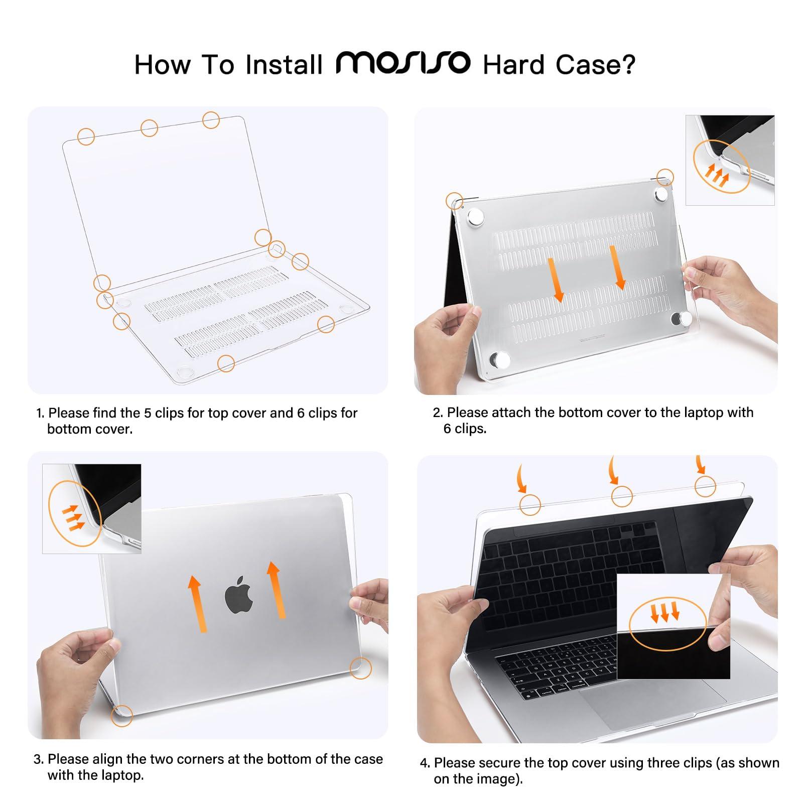 MOSISO Compatible with MacBook Air 15 inch Case 2025 2024 2023 M4 A3241 M3 A3114 M2 A2941 with Liquid Retina Display Touch ID, Plastic Hard Shell&Keyboard Cover&Screen Film&Type C, Crystal Clear - Image 8