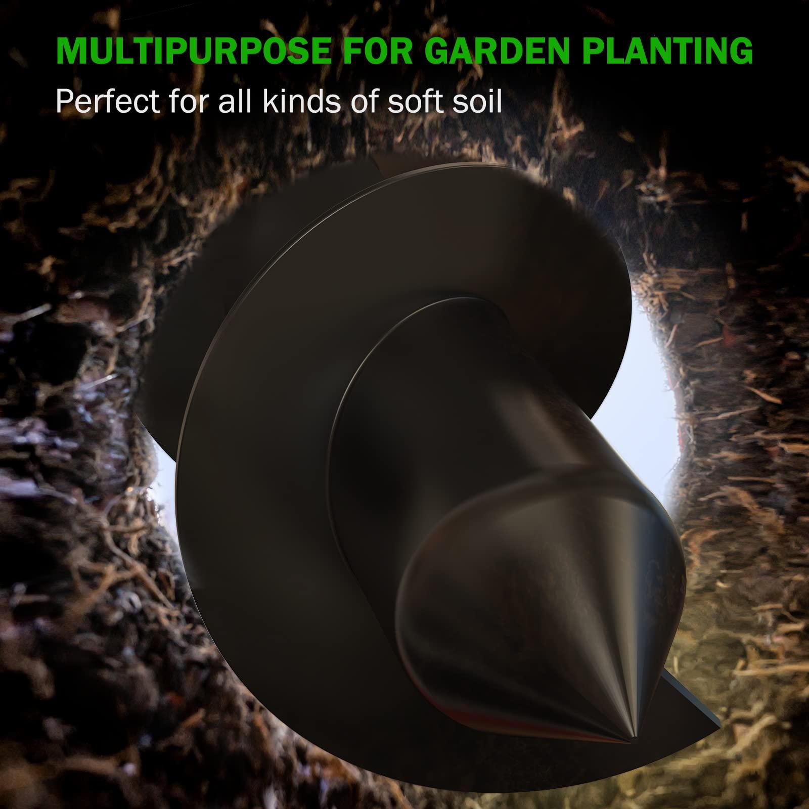 Twinkle Star 2 Pack Garden Auger Spiral Drill Bit Set, 1.6 x 9 Inch & 3 x 12 Inch with Garden Gloves, Plant Bulb Auger Fits for 3/8 Inch Dill for Bedding Plants and Digging Weeds Roots - Image 6
