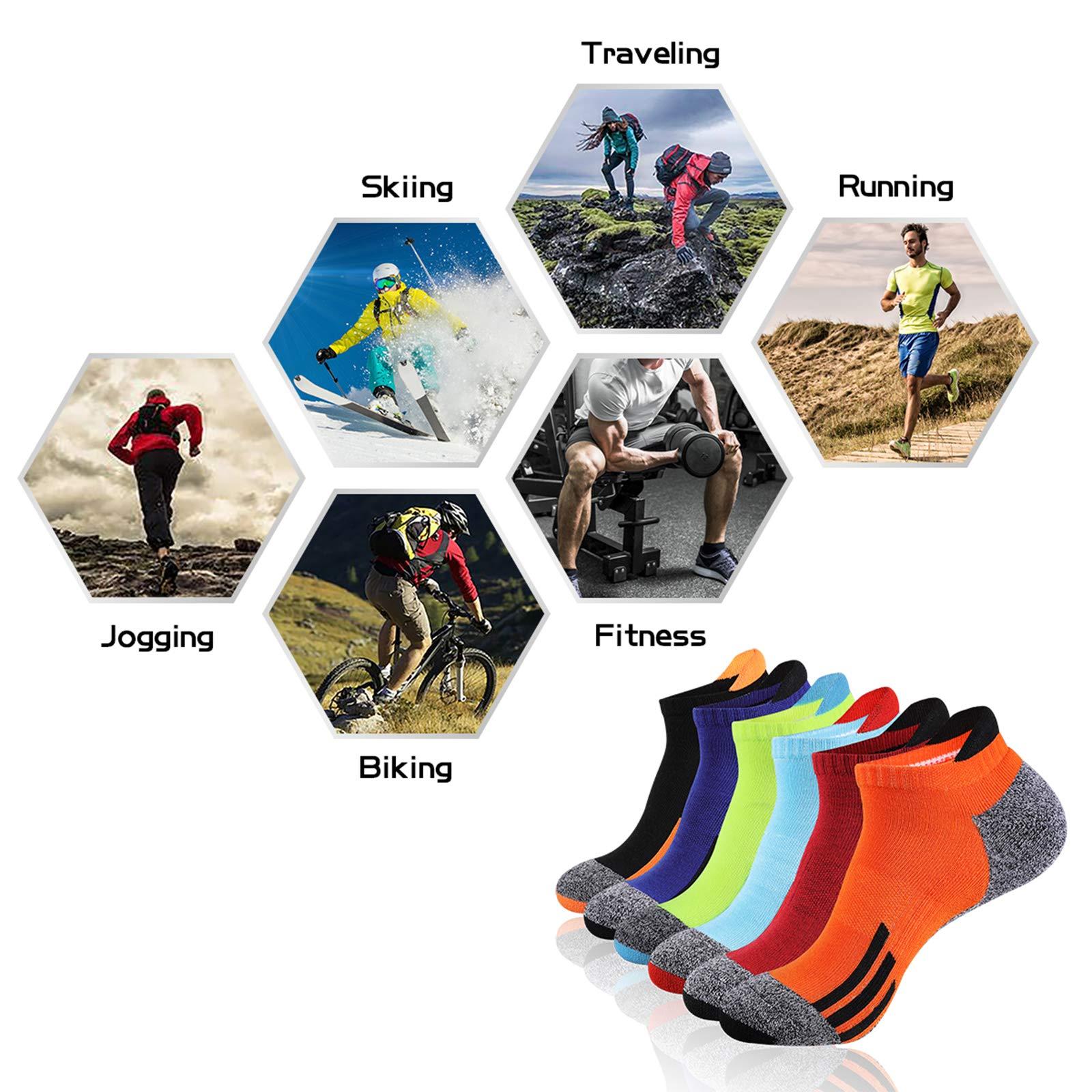 JOYNÉE Mens Ankle Low Cut Athletic Tab Socks for Men Sport Comfort Cushion Sock 6 Pack - Image 6