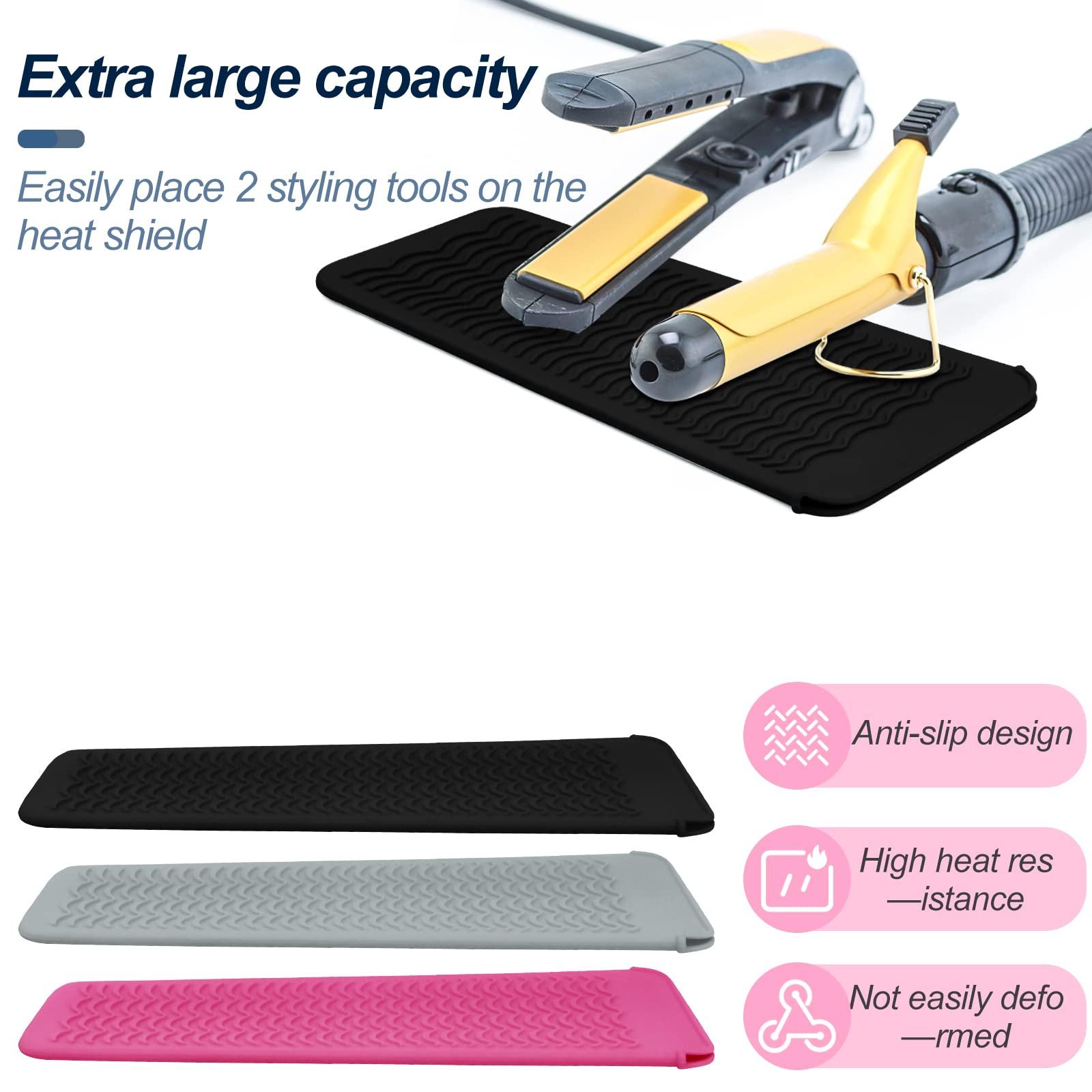 1Pack Silicone Heat Resistant Mat Pouch for Hair Straightener, Curling Iron, Flat Iron and Hot Hair Tools Black - Image 5