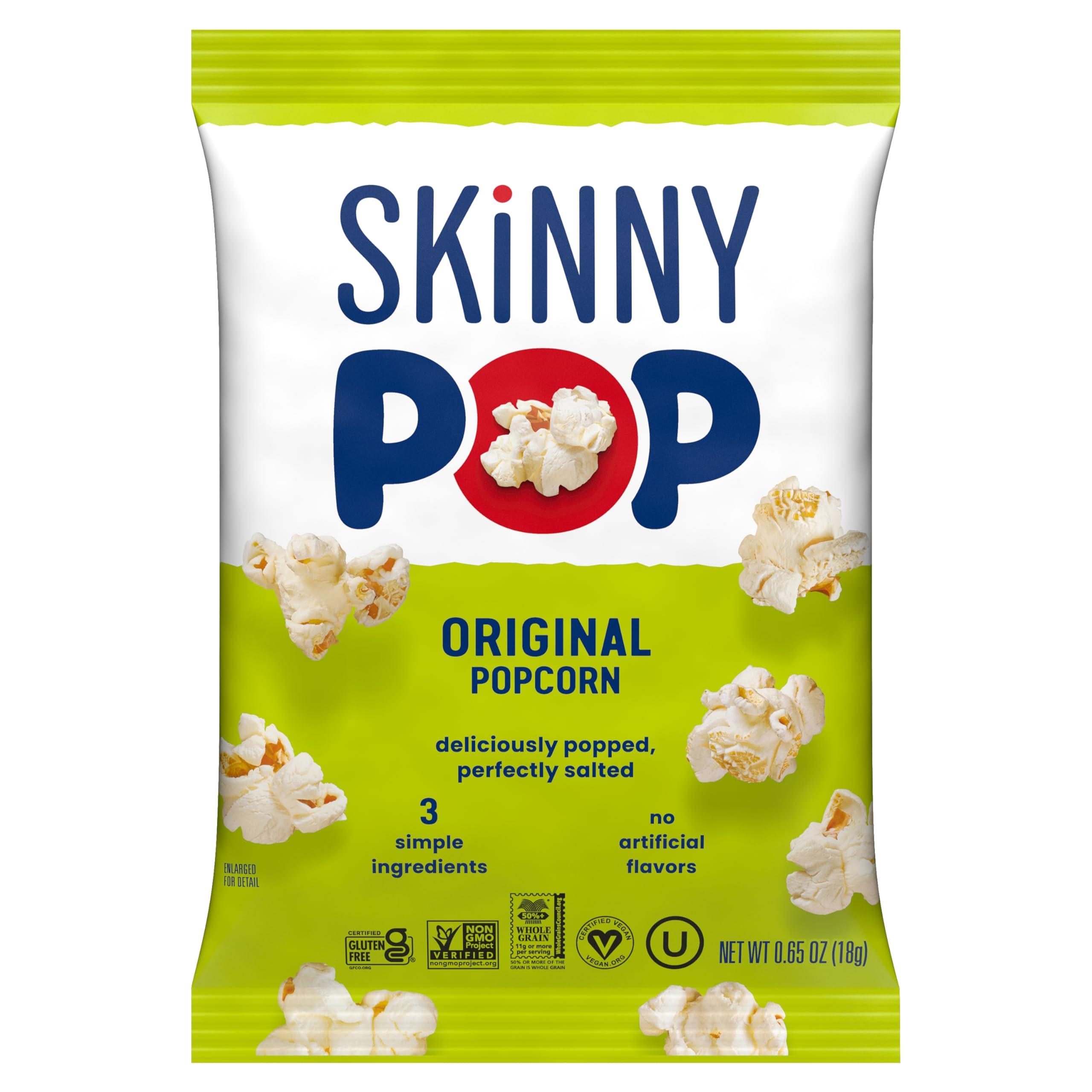 SkinnyPop Popcorn, Original, Whole Grain, Dairy-Free Snack, 0.65oz Bags (30ct) - Image 7