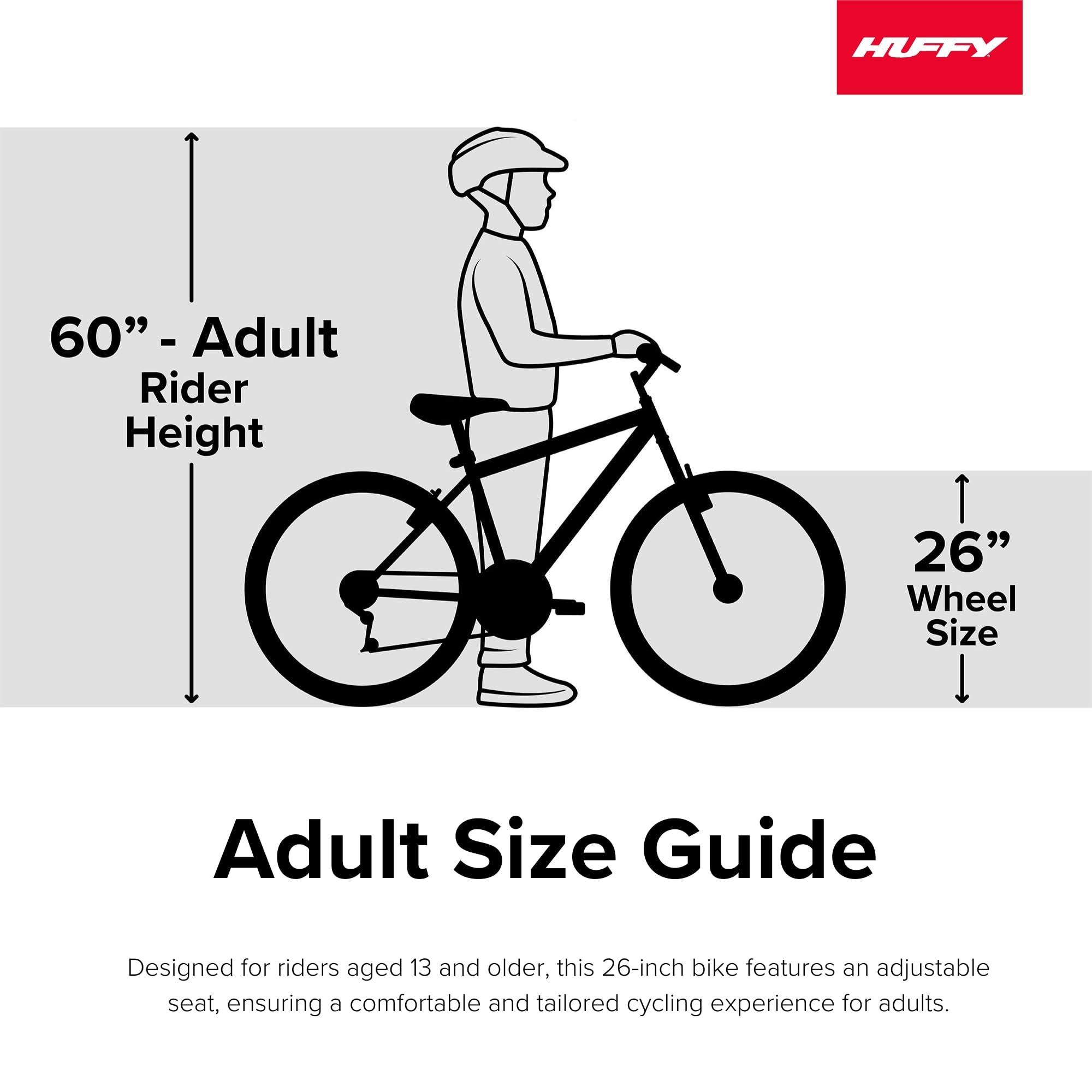 Huffy Stone Mountain Hardtail Mountain Bike for Boys/Girls/Men/Women, 20"/24"/26" Sizes, 6 or 21 Speed Shimano Twist Shifting, Front or Dual Suspension, Comfort Saddle, Sleek Colors - Image 14