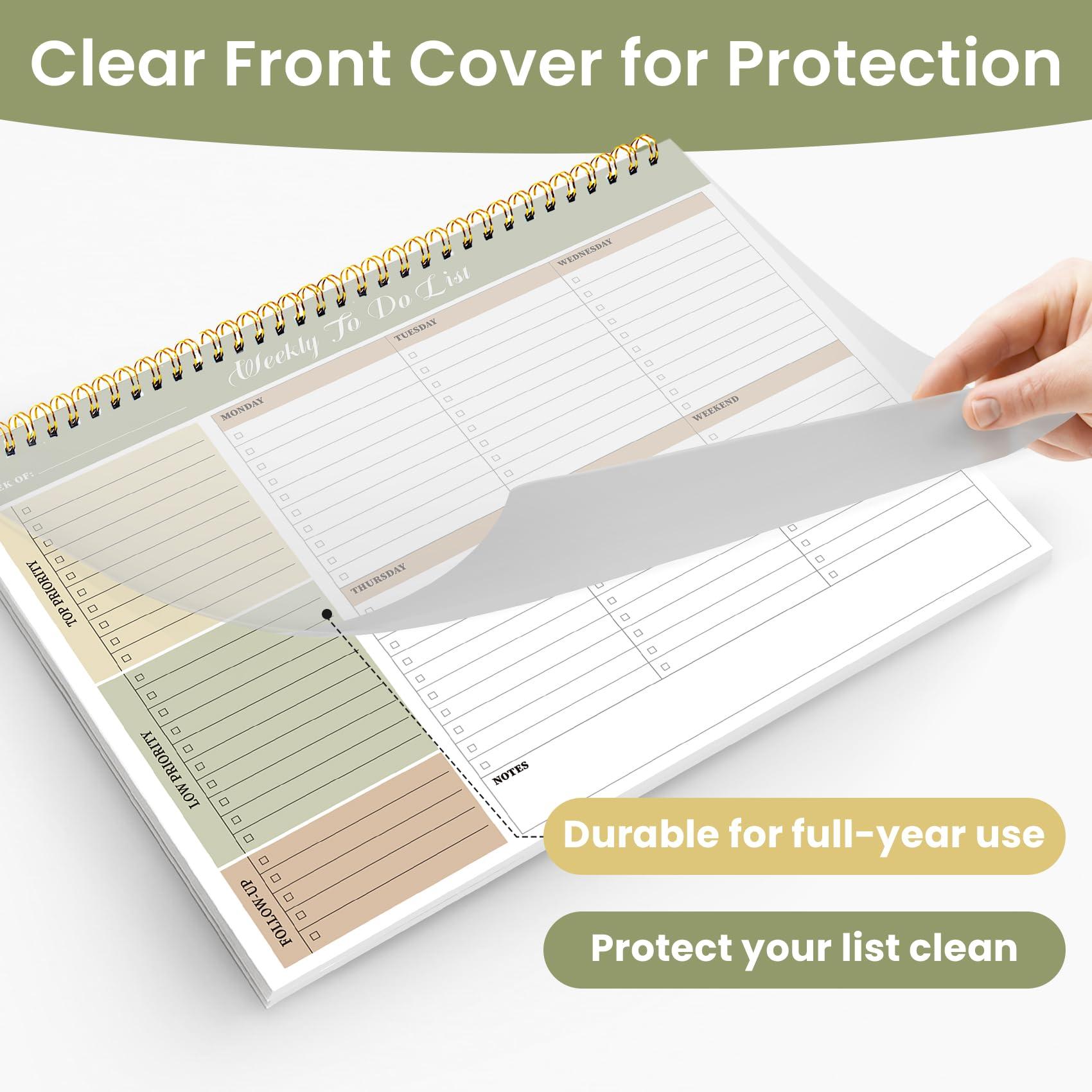 Weekly To Do List Notepad with 52 Undated Sheets（8.5"×11"）- Undated Weekly Planner Notepad for Office Desk Accessories and Supplies - Forest Shades - Image 4