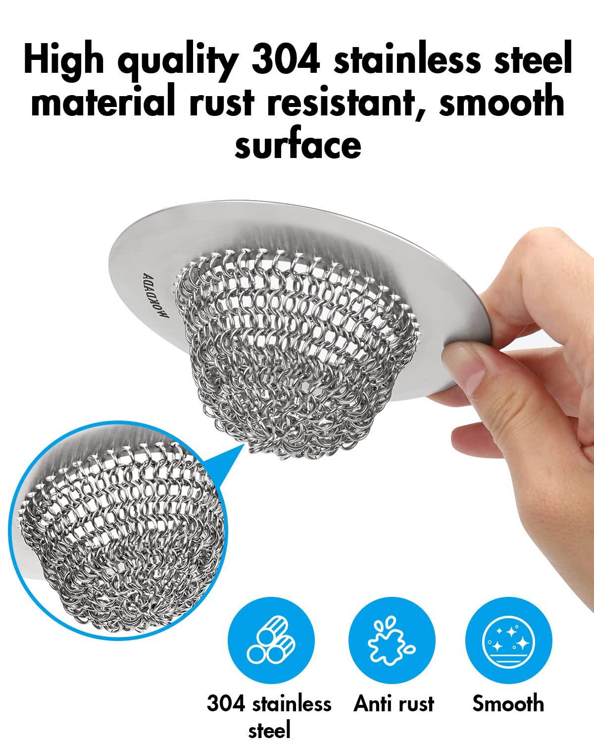 Wokdada Revolutionary Sink Strainer/ Patented Reversible Chain Mesh, Effortless Cleaning & Debris Catcher, Large Capacity, No Clog, 304 Stainless Steel & Rust-Proof - Image 8