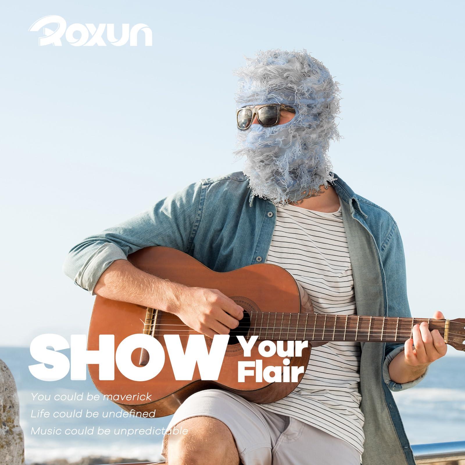 ROXUN Distressed Balaclava Ski Mask, Shiesty Yeat Airsoft Custom Camo Knitted Face Mask for Men/Women - Image 7