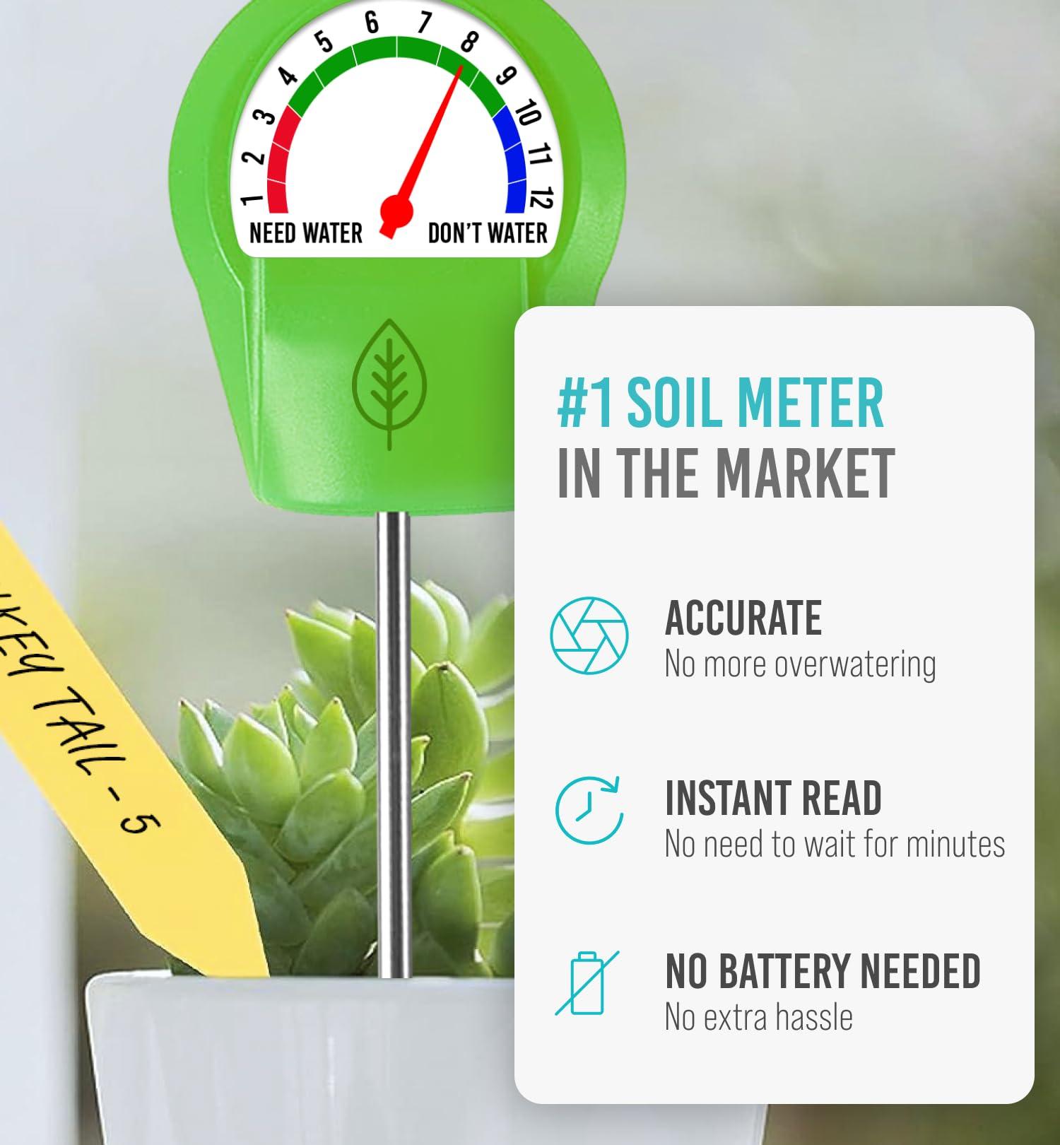 GROWIT Plant Moisture Meter Houseplants - Accurate Plant Water Meter for Indoor Plants Soil Moisture Meter Stocking Stuffers Gift for Mom Dad Adults - No Battery Needed - Image 3
