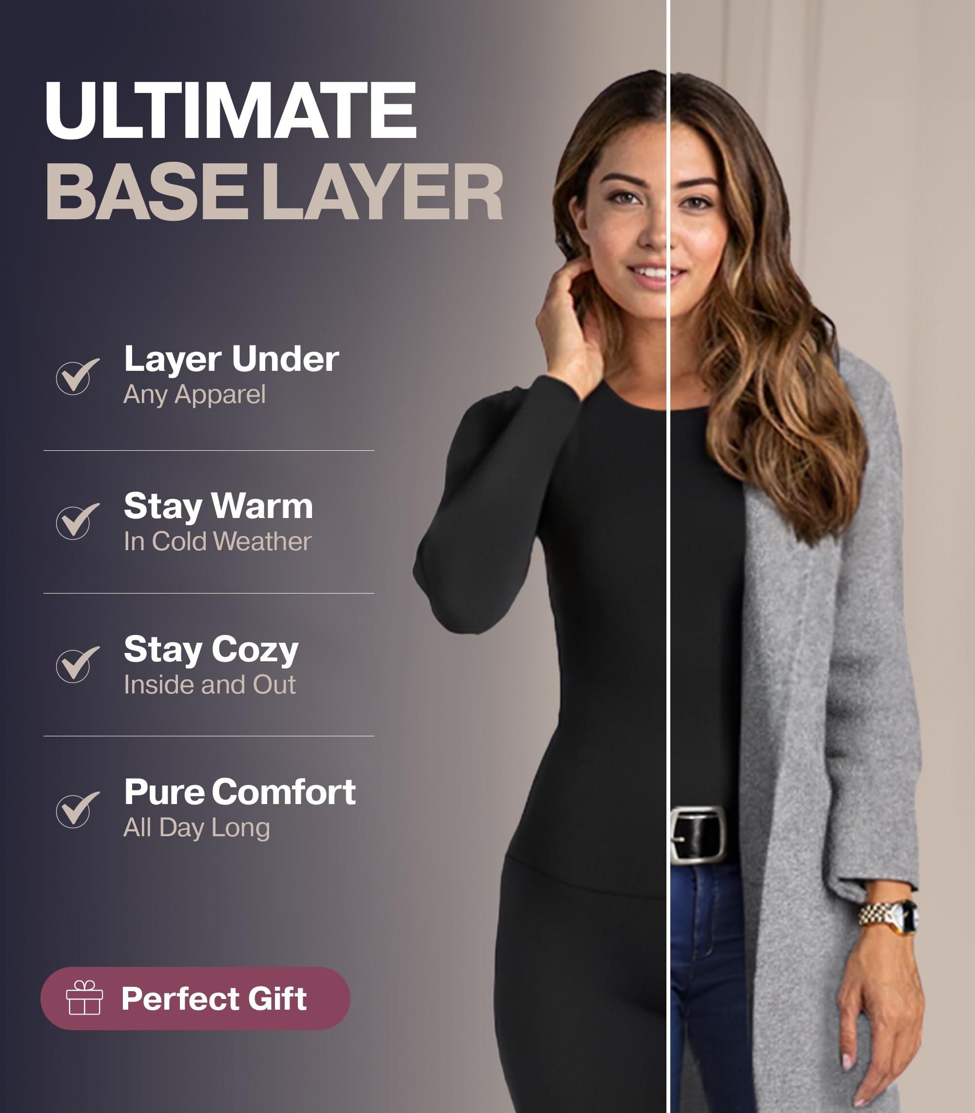 Thermajane Long Johns Thermal Underwear for Women Fleece Lined Base Layer Pajama Set Cold Weather - Image 3