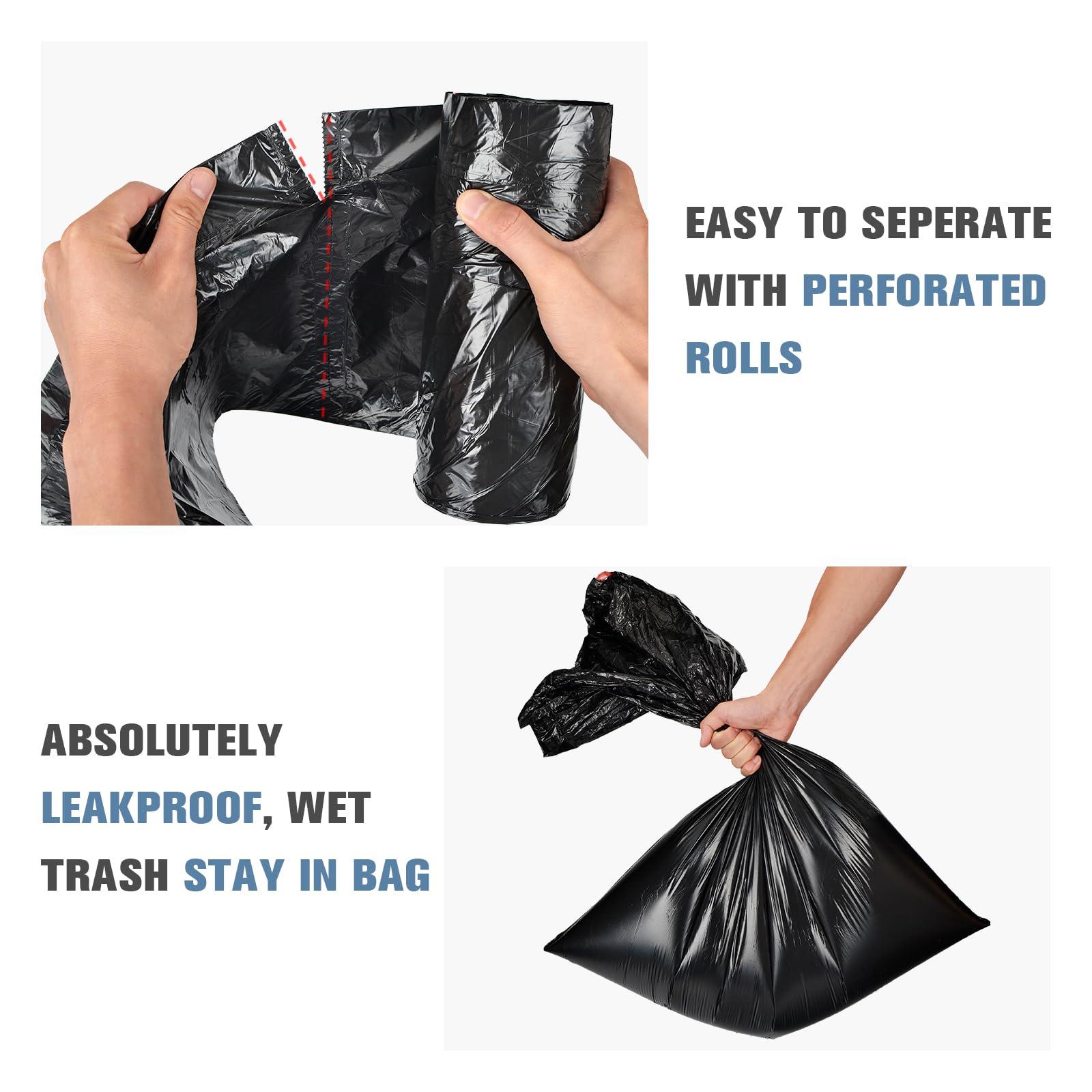 Geiteoa 15-18 Gallon Black Trash Bags with Drawstring (102 Count) Fit 16, 17 Gal High Density Large Garbage Bags, Strong Plastic Trash Can Liners for Kitchen Lawn Commercial - Image 6