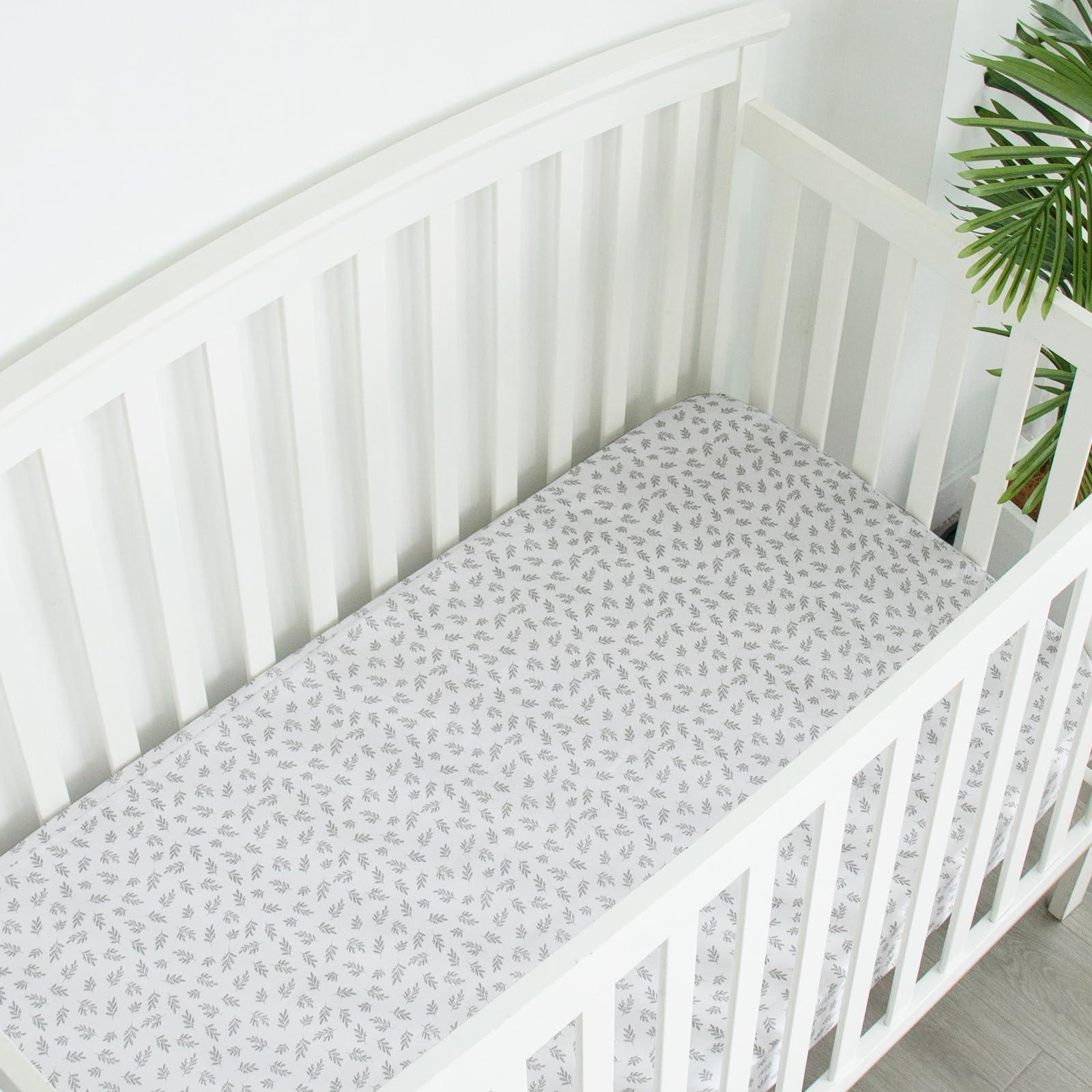 Crib Sheets Fitted for Boys and Girls, 2 Pack Crib Sheet Fits for Standard Crib Mattress, Neutral Toddler Bed Sheets, Lovely Print, 52”X 28” - Image 5