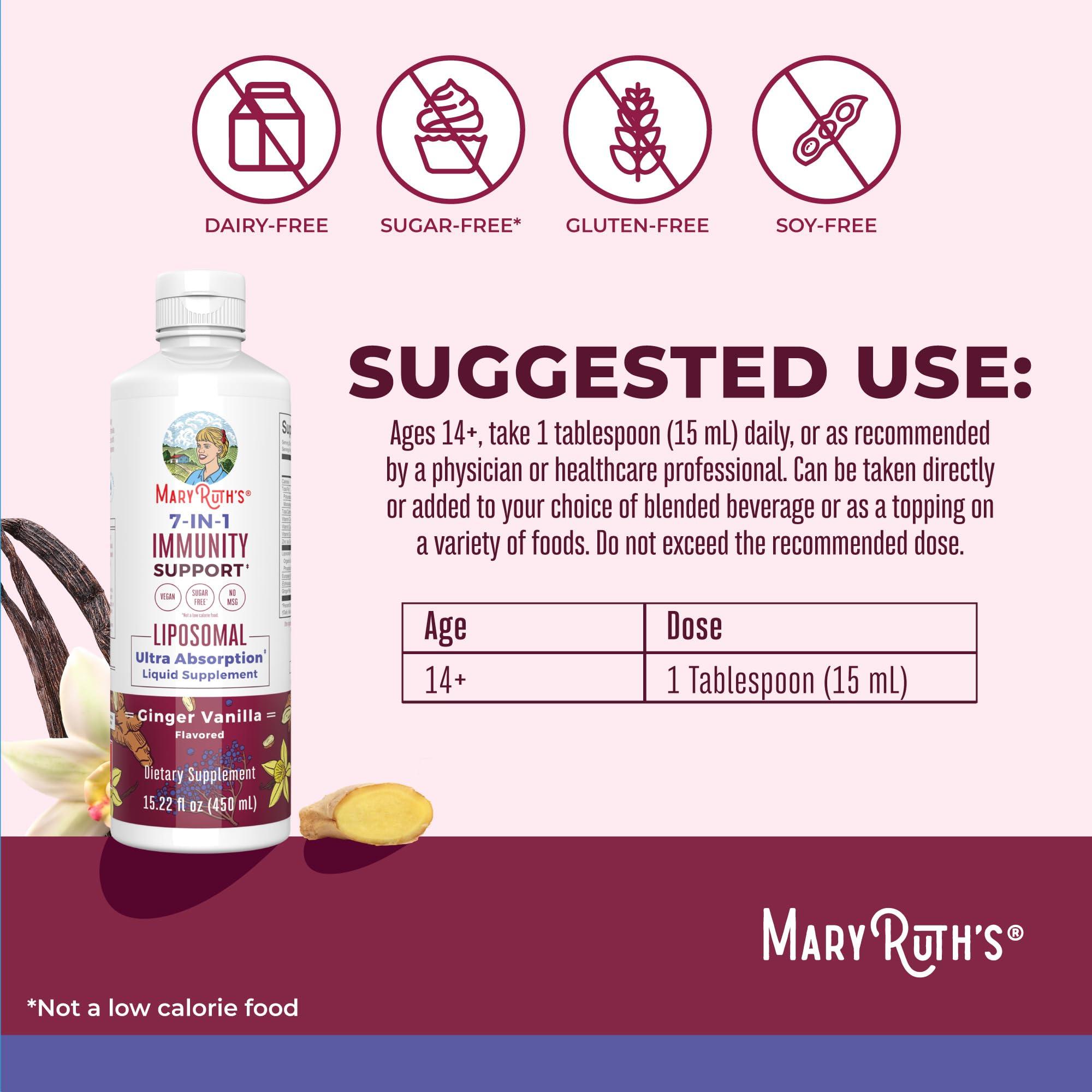 MaryRuth Organics 7 in 1 Immunity Liposomal | Elderberry Liquid with Vitamin C | Liquid Vitamins | Immune Support Supplement | Elderberry with Zinc and Vitamin C | Vegan| Gluten Free | 30 Servings - Image 3
