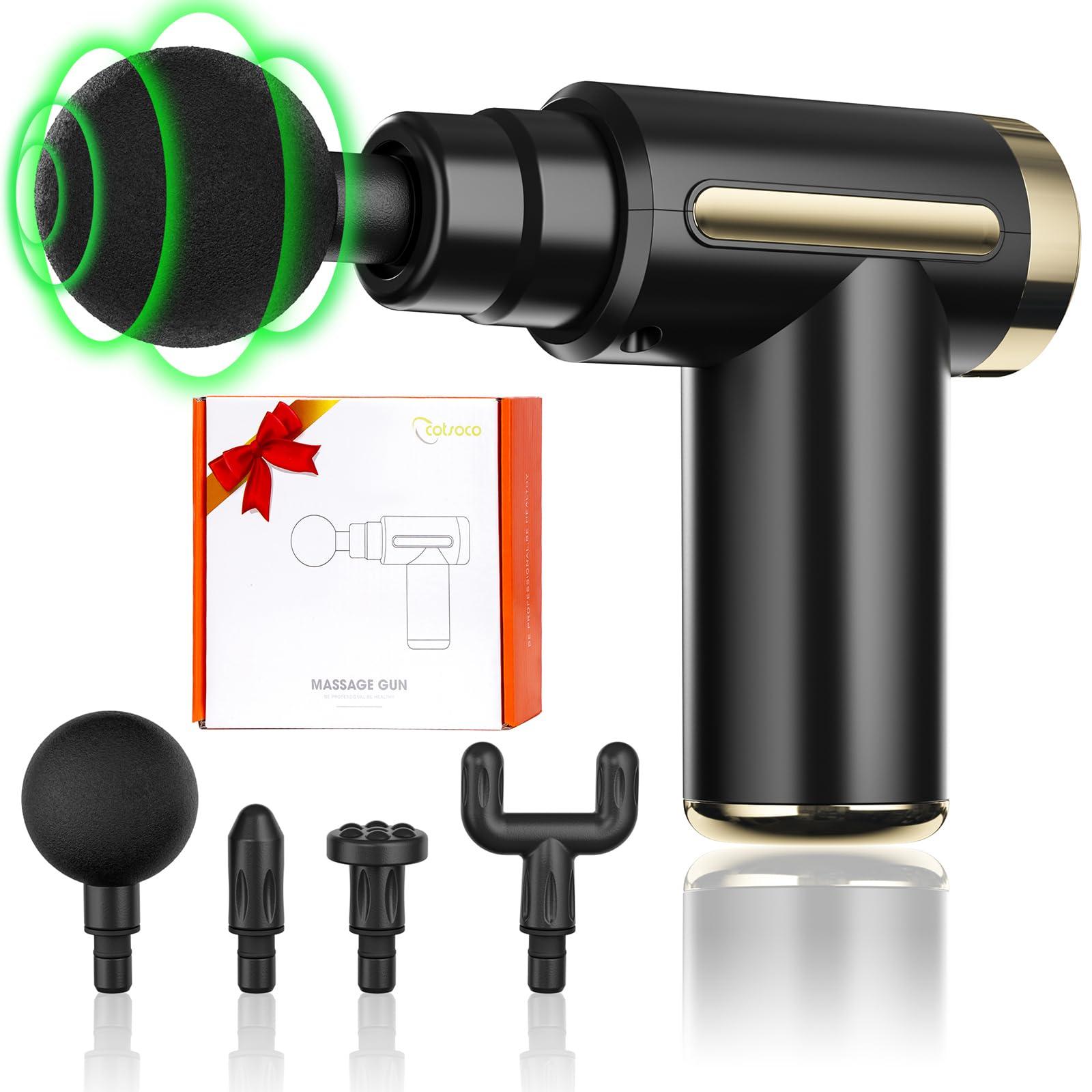 cotsoco Massage Gun Deep Tissue for Pain Relief with 4 Massage Heads & 6 Speeds, Electric Mini Handheld Body Massager for Any Pain Relief, Best Gifts for Dad and Mom - Image 9