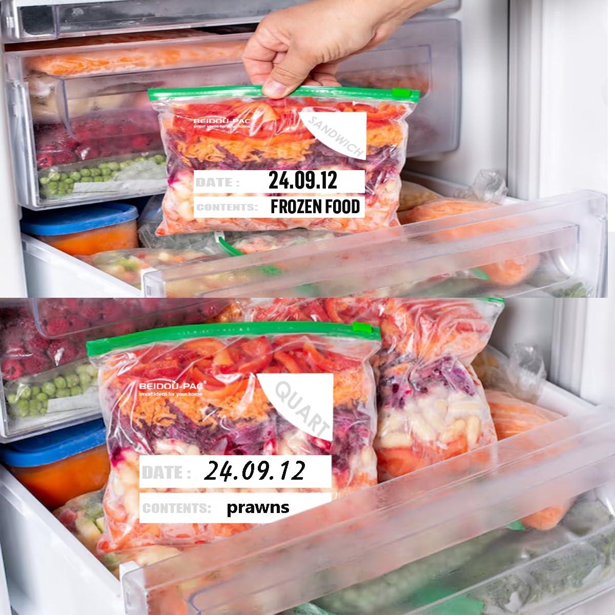 BEIDOU-PAC Combo Slider Storage Bags, 350 Count Resealable Variety Pack with Organizer, Reclosable Clear Plastic Snack, Sandwich, Quart,Gallon Size Bags (Variety Pack) - Image 5