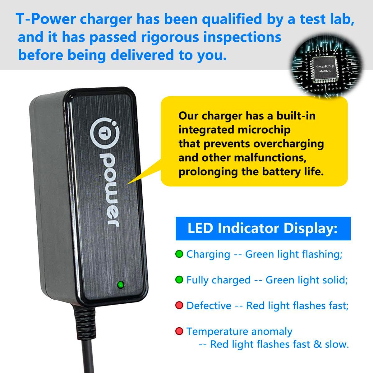 T POWER 18V Charger for Redkey Model M1 M1-Lite M121B M1218 14.4V 2200mAh 14.4VDC Lithium Li-ion Battery 60W Cordless Electric Spin Mop Floor Cleaner Class 2 Power Supply Cord Ac Dc Adapter - Image 2