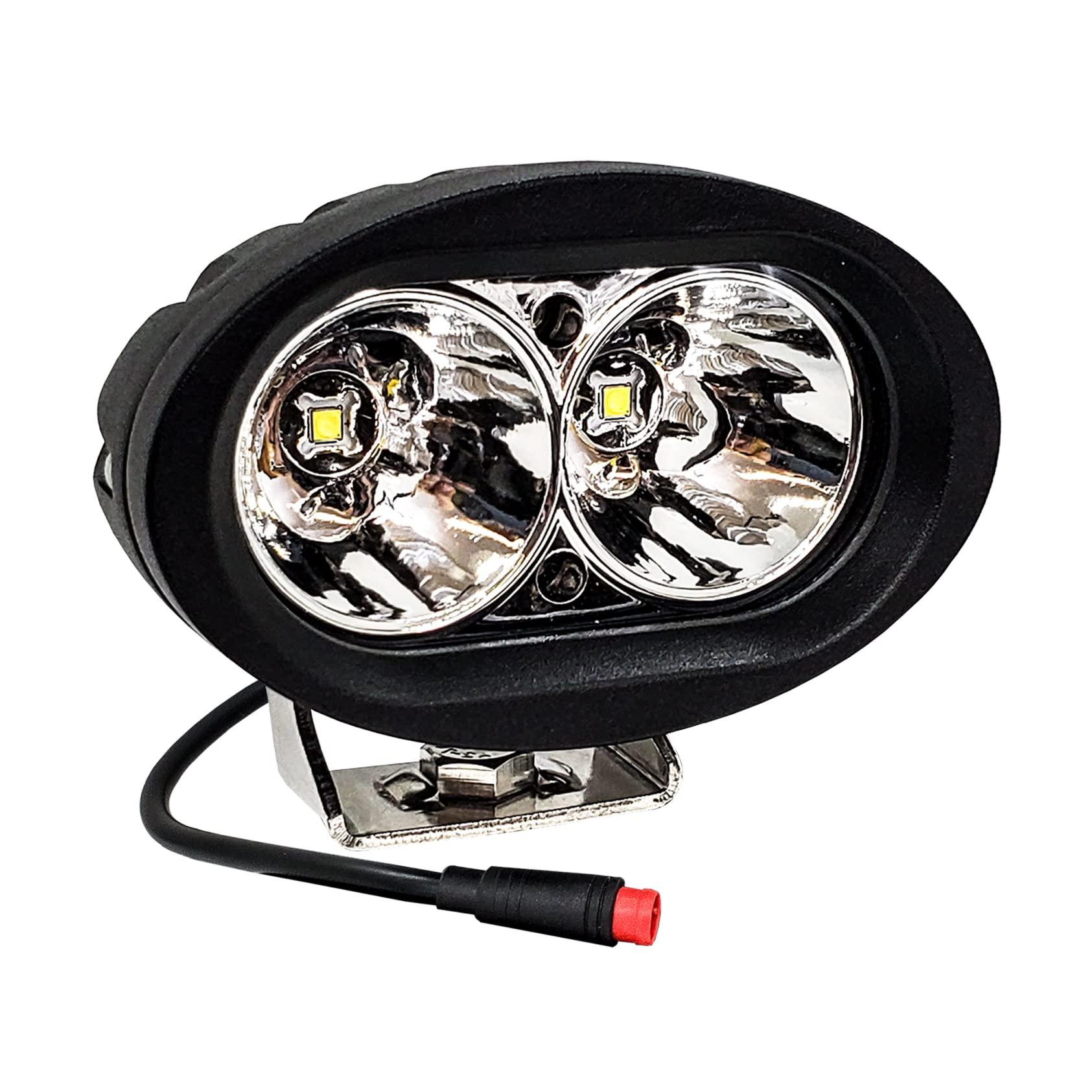 OZ-USA E-bike White LED Headlight High Output 6000K Compatible with Vamoose Mammoth Rad Power Bikes RadMini RadRover RadExpand RadRunner