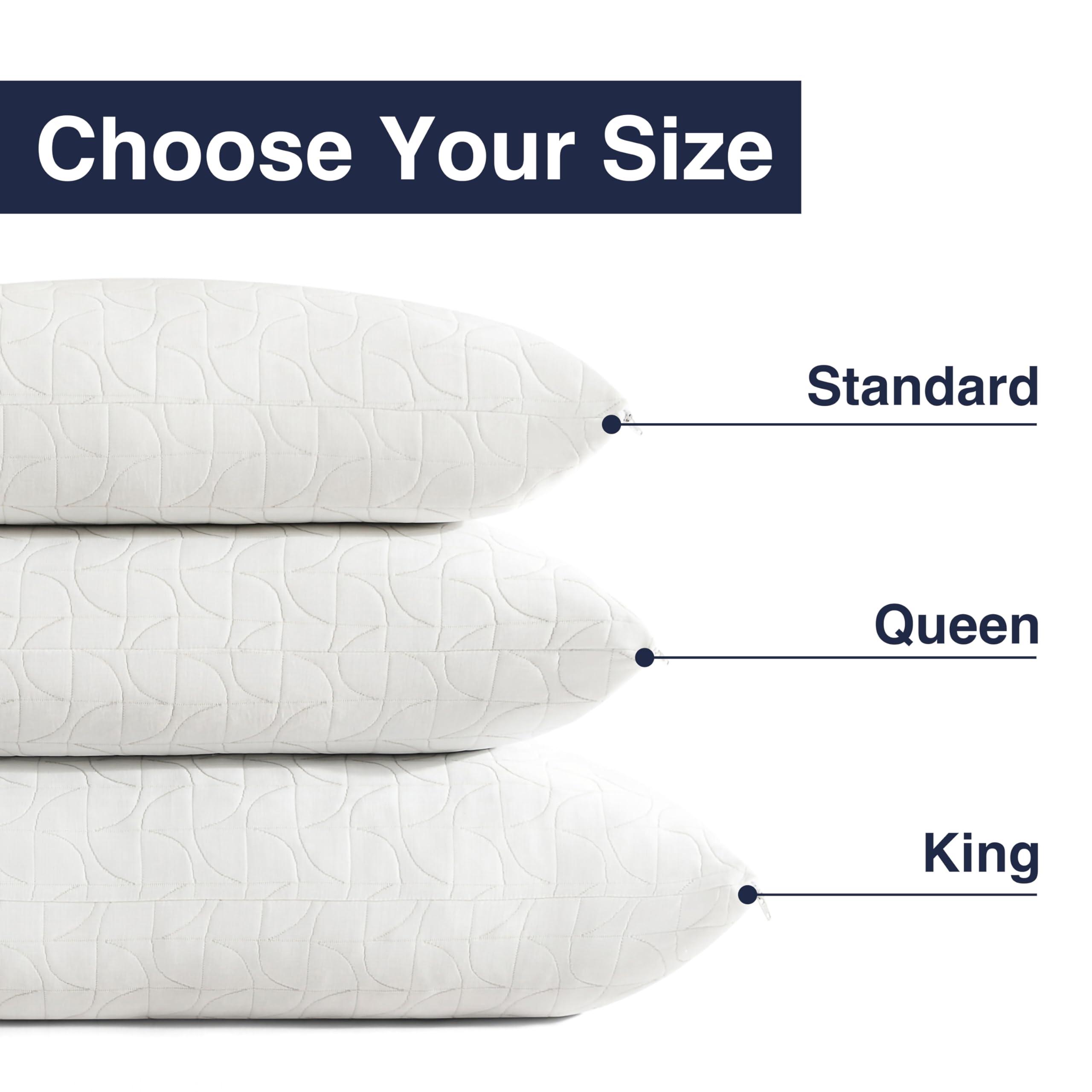 Casual Living Cooling Pillow Set of 2 Crushed Foam Pillows with Extra Fill Hypoallergenic Machine Washable Removable Cover for Side Back and Stomach Sleepers, Standard Size 19-inch x 25-inch, White - Image 8