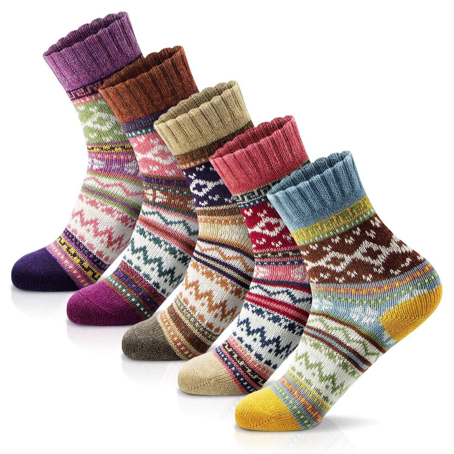 FYC Women's Winter Socks - Warm Thick Soft Wool Cozy Crew Socks - Christmas Stocking Stuffers and Gifts