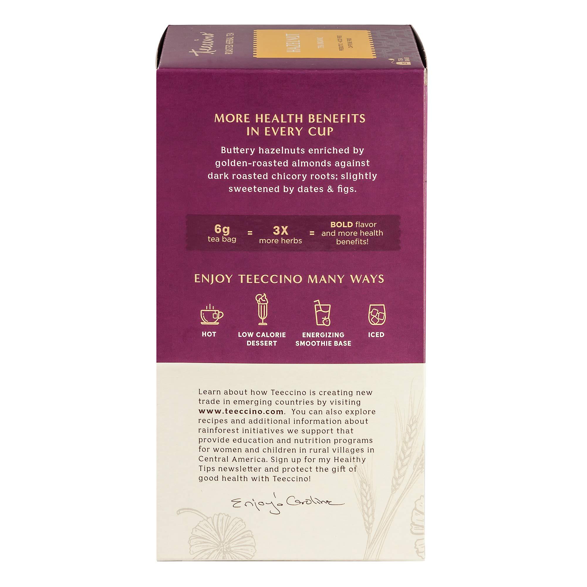 Teeccino Hazelnut Herbal Tea - 25 Tea Bags - Rich & Roasted Herbal Tea That’s Caffeine Free & Prebiotic for Natural Energy, - Image 5